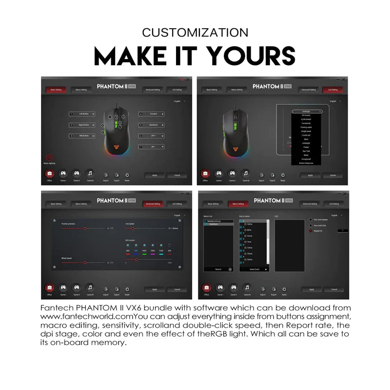 Fantech Phantom Ii Vx6 Mouse - Black