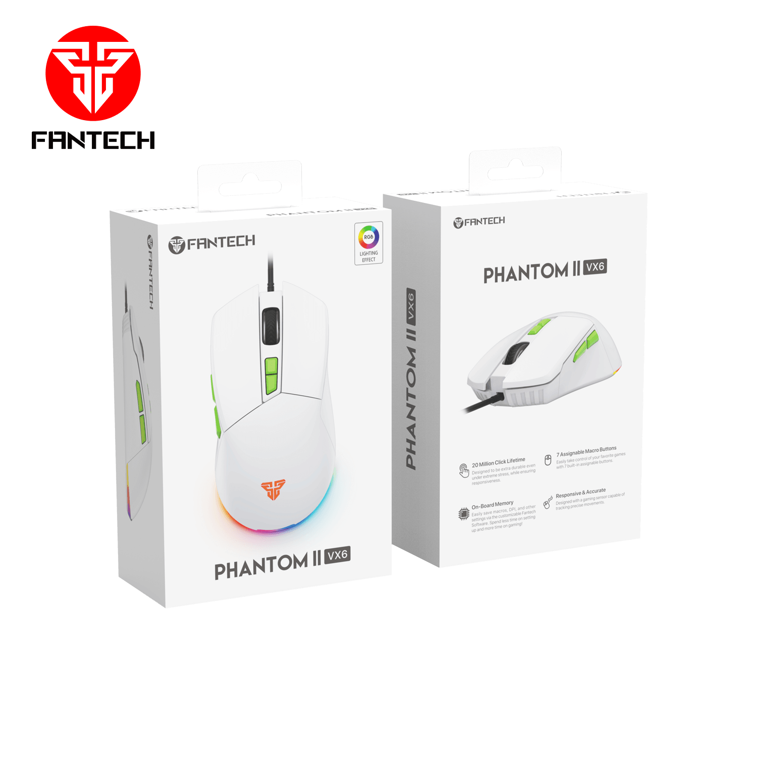 Fantech Phantom Ii Vx6 Neon Macro Gaming Mouse - Gameonjo