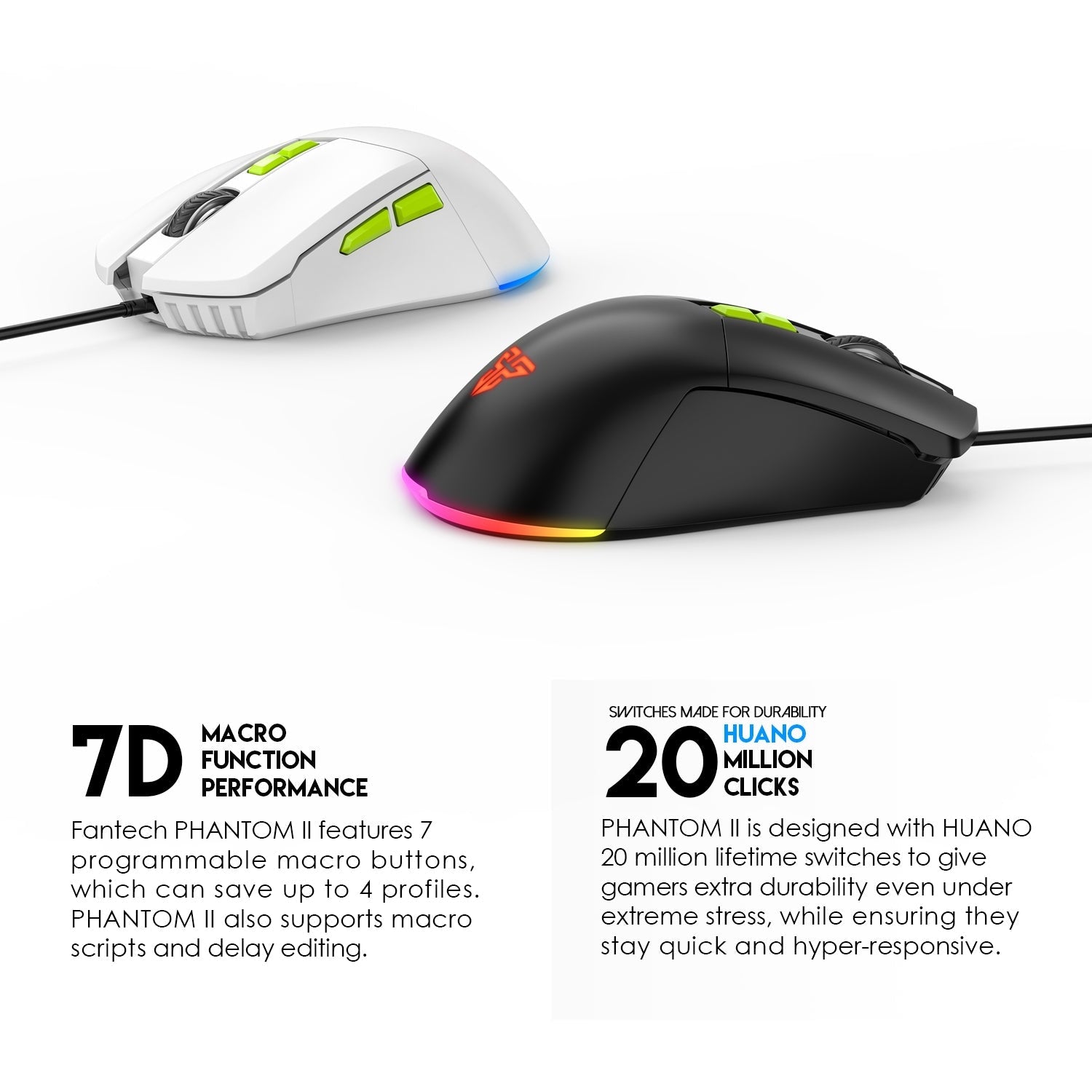 Fantech Phantom Ii Vx6 Neon Macro Gaming Mouse - Gameonjo