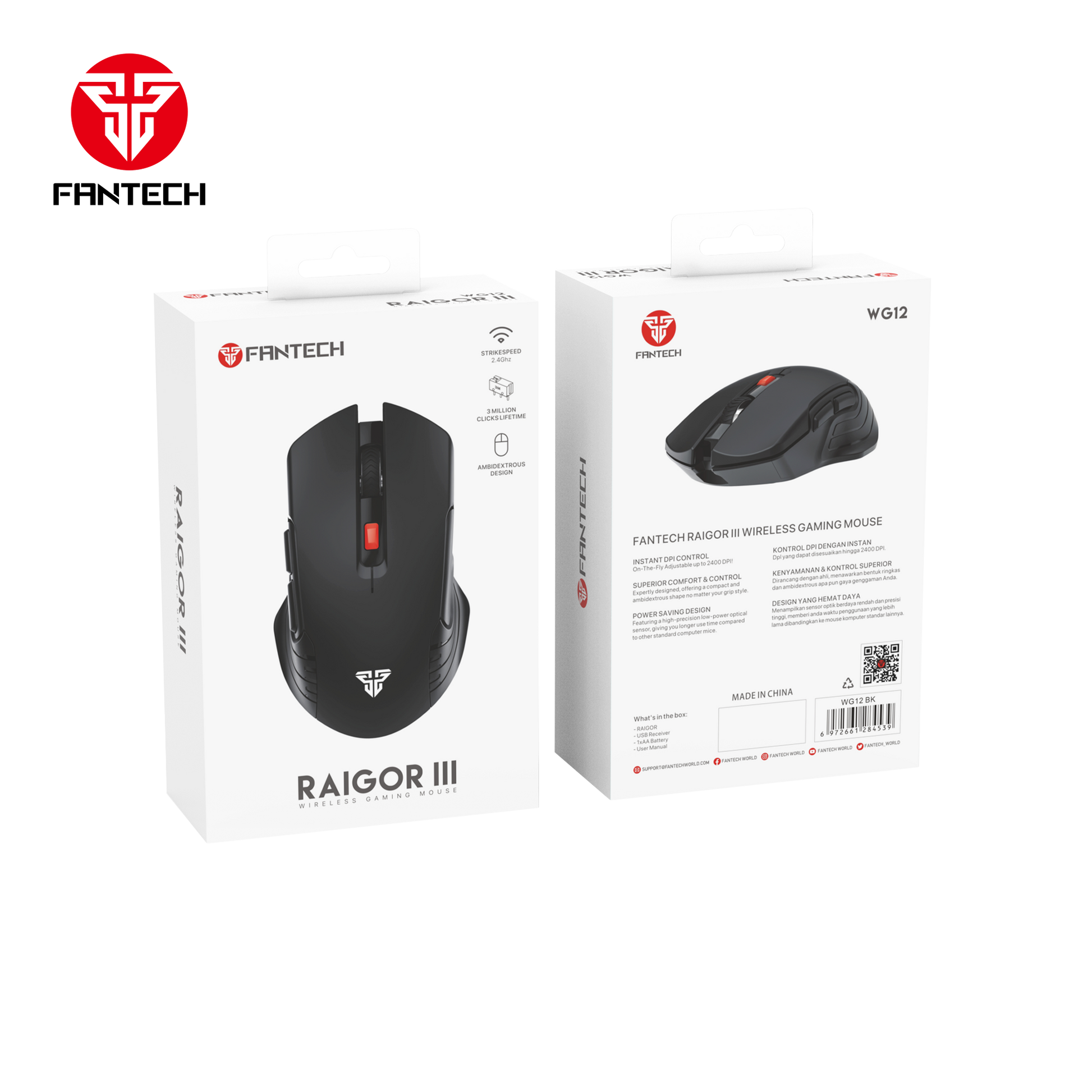 Fantech Raigor Iii Wg12 Gaming Mouse with 2.4ghz Wireless Connection - Gameonjo