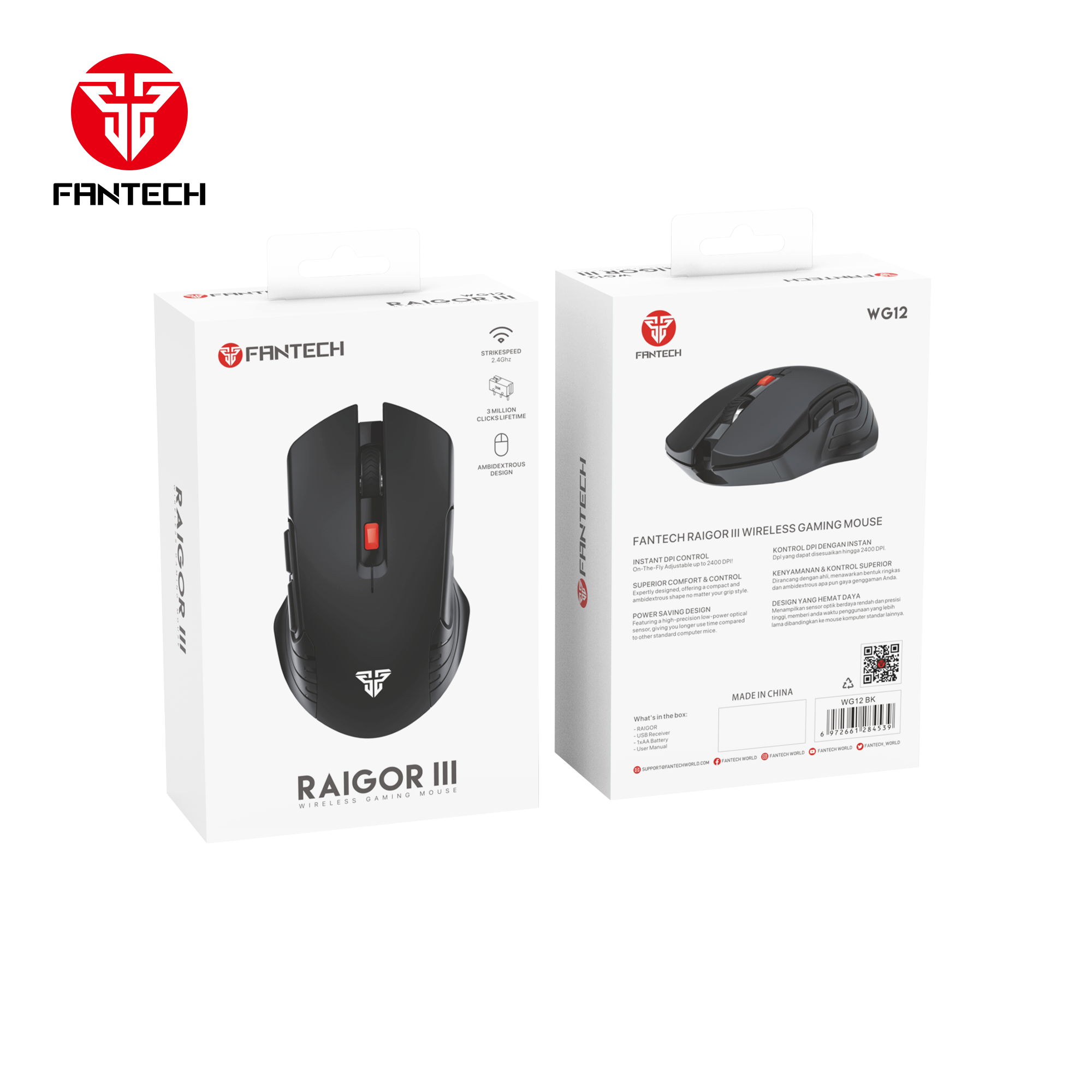 Fantech Raigor Iii Wg12 Gaming Mouse with 2.4ghz Wireless Connection - Gameonjo