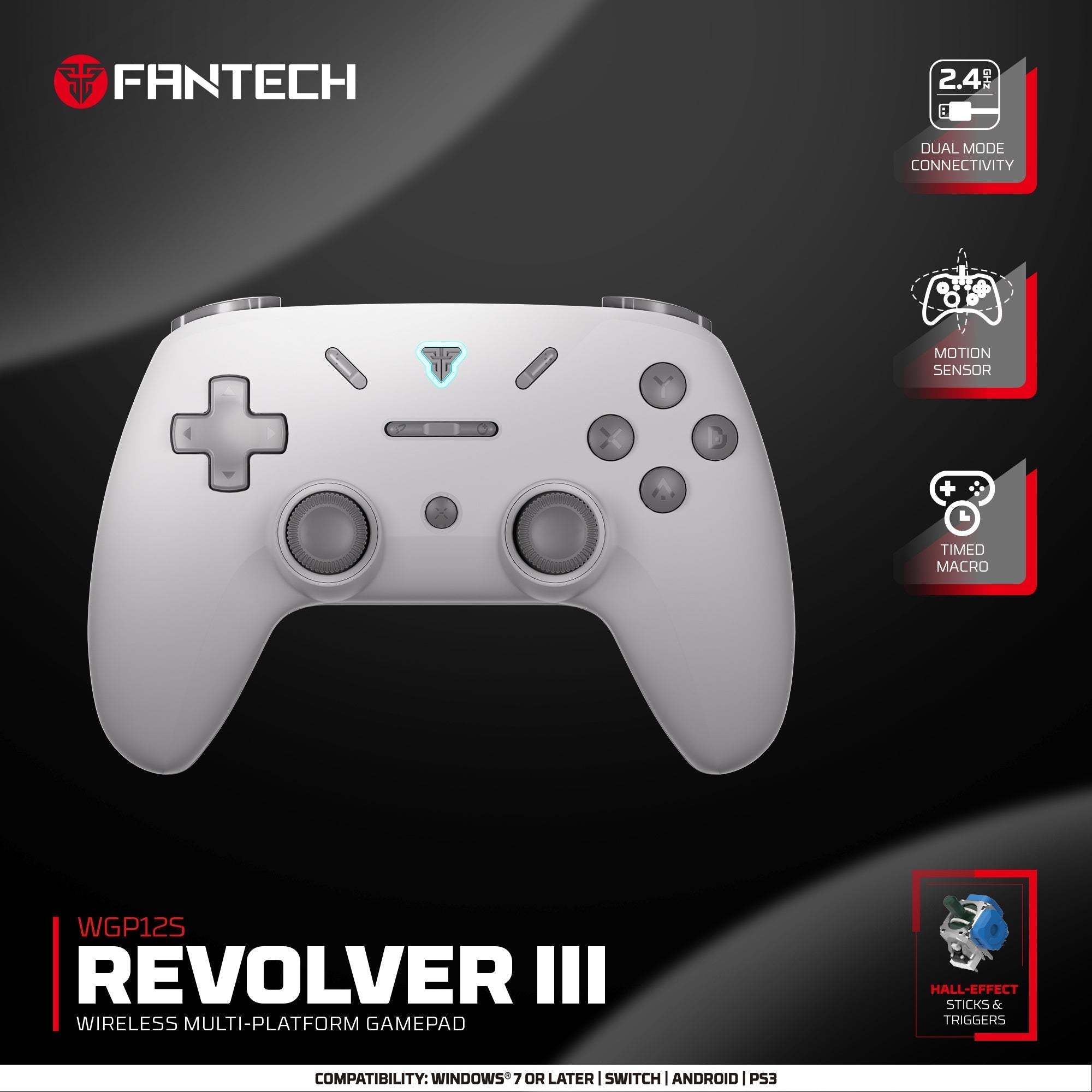 Fantech Revolver Iii Wgp12s - Wireless Multi-platform Gamepad - Gray
