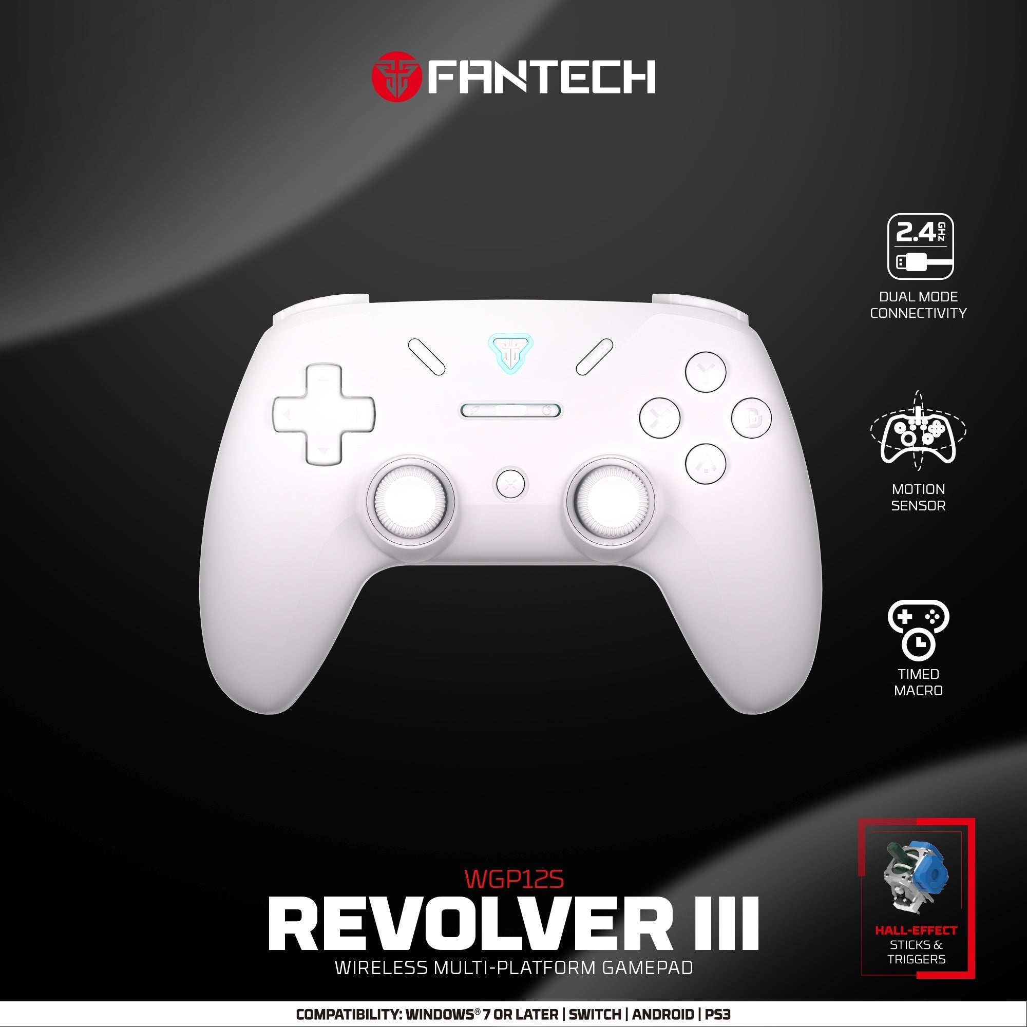 Fantech Revolver Iii Wgp12s - Wireless Multi-platform Gamepad - White
