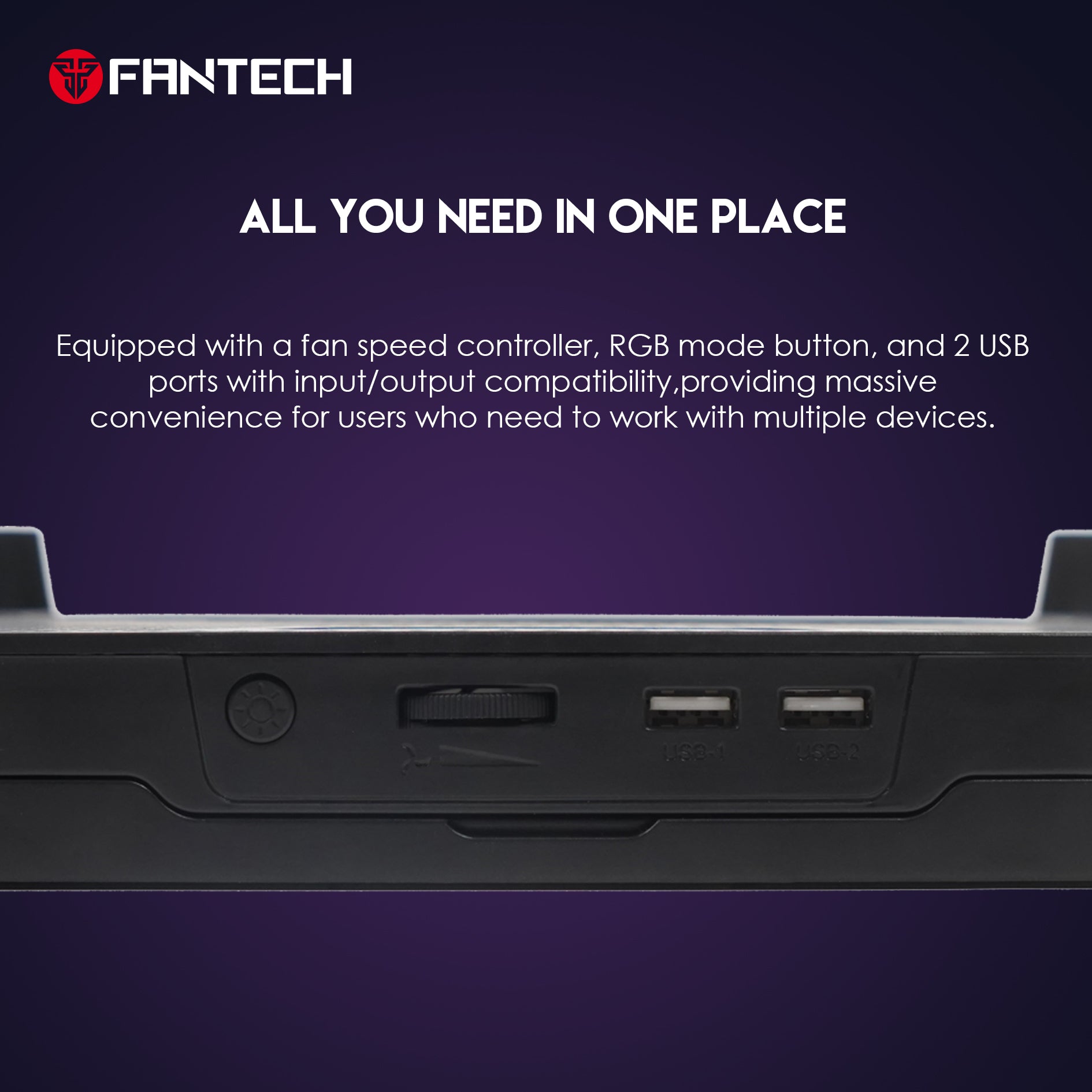 Fantech Rgb Notebook Laptop Cooling Pad Nc20 - Gameonjo