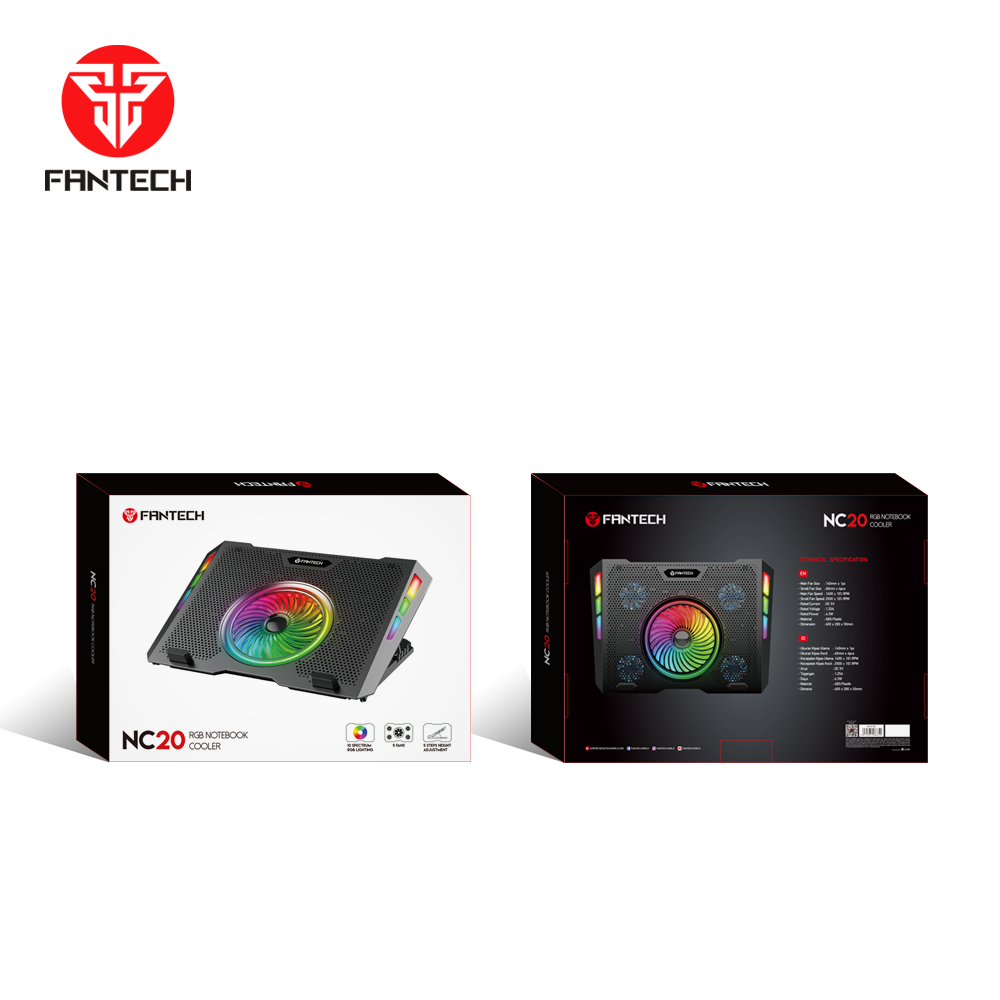 Fantech Rgb Notebook Laptop Cooling Pad Nc20 - Gameonjo
