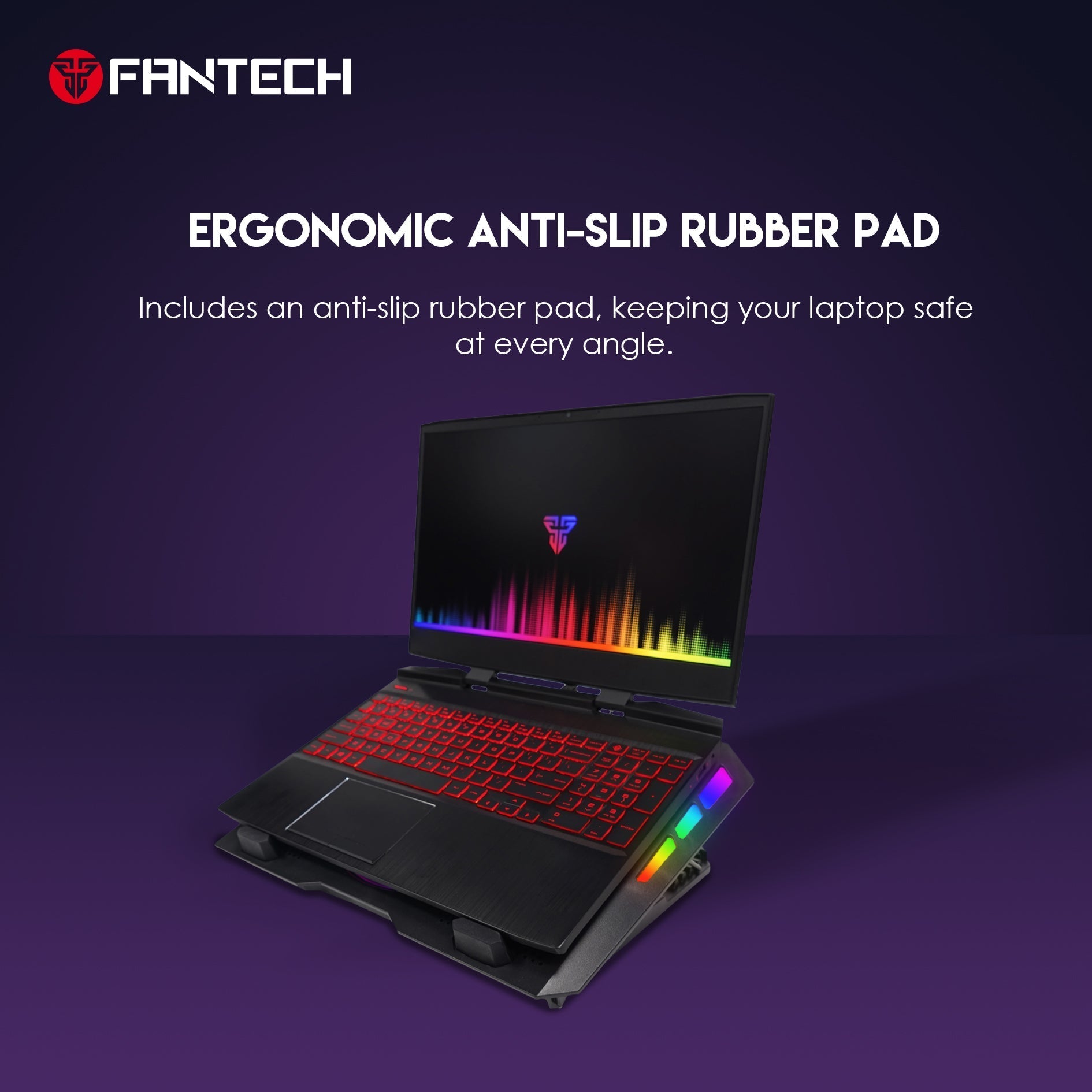 Fantech Rgb Notebook Laptop Cooling Pad Nc20 - Gameonjo