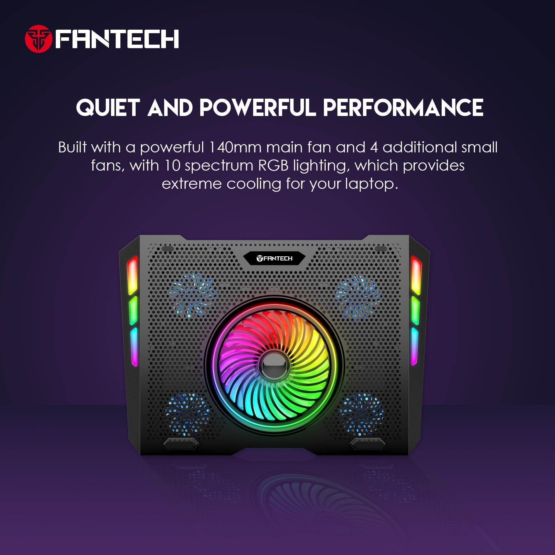 Fantech Rgb Notebook Laptop Cooling Pad Nc20 - Gameonjo