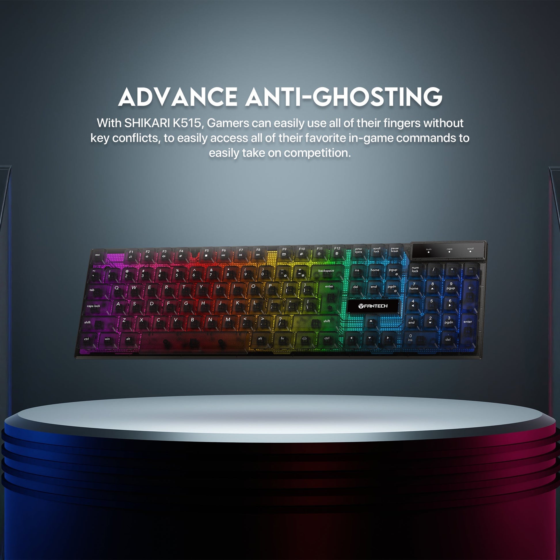 Fantech Shikari K515 Rgb Membrane Gaming Keyboard - Gameonjo