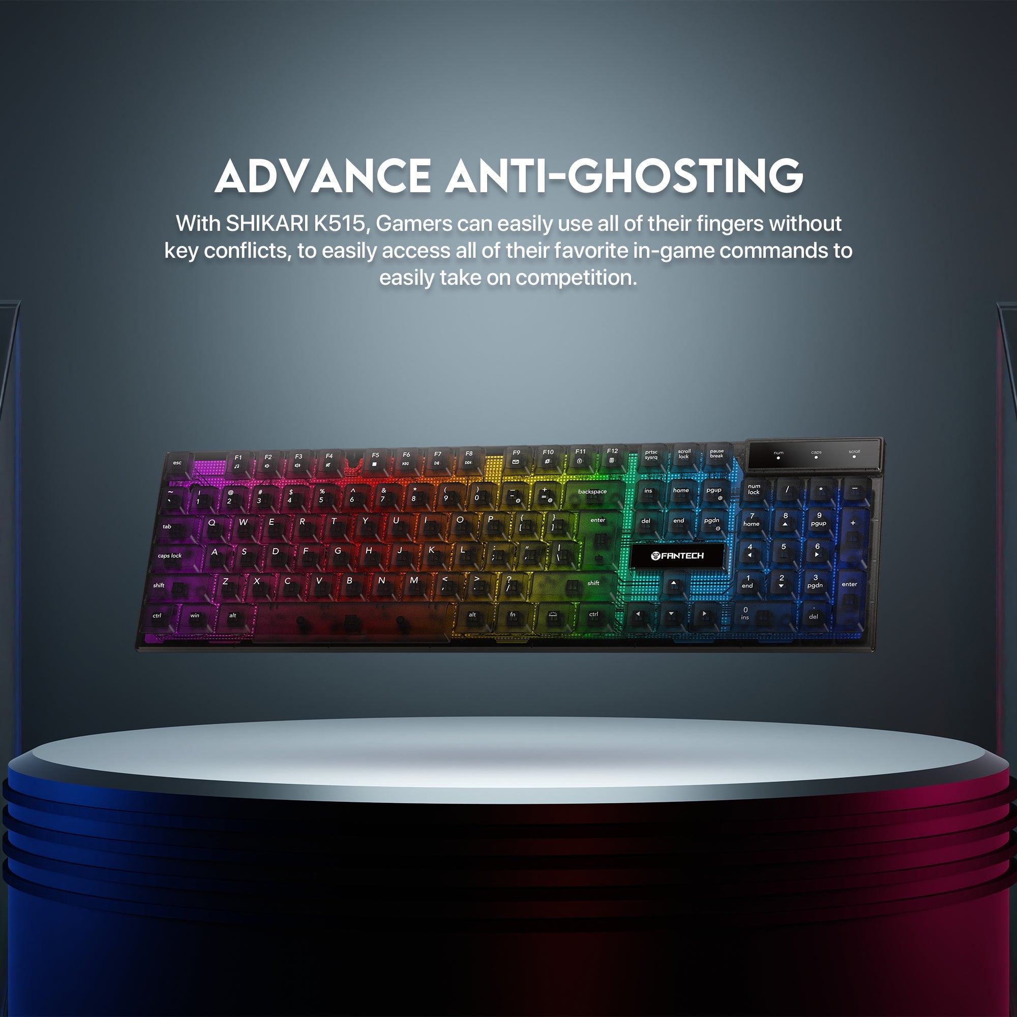 Fantech Shikari K515 Rgb Membrane Gaming Keyboard - Gameonjo