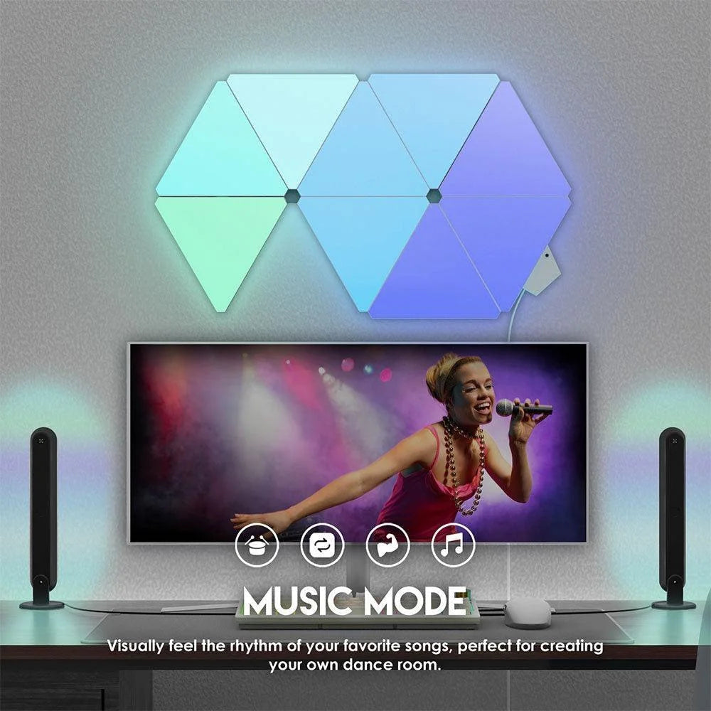 Fantech smart rgb triangle light panels set slp0103 + la1alp 9pcs - lightning | panels | lamps | signs
