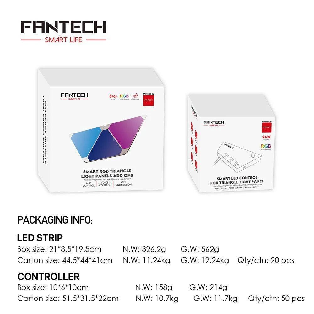 Fantech smart rgb triangle light panels set slp0103 + la1alp 6 pcs - lightning | panels | lamps | signs