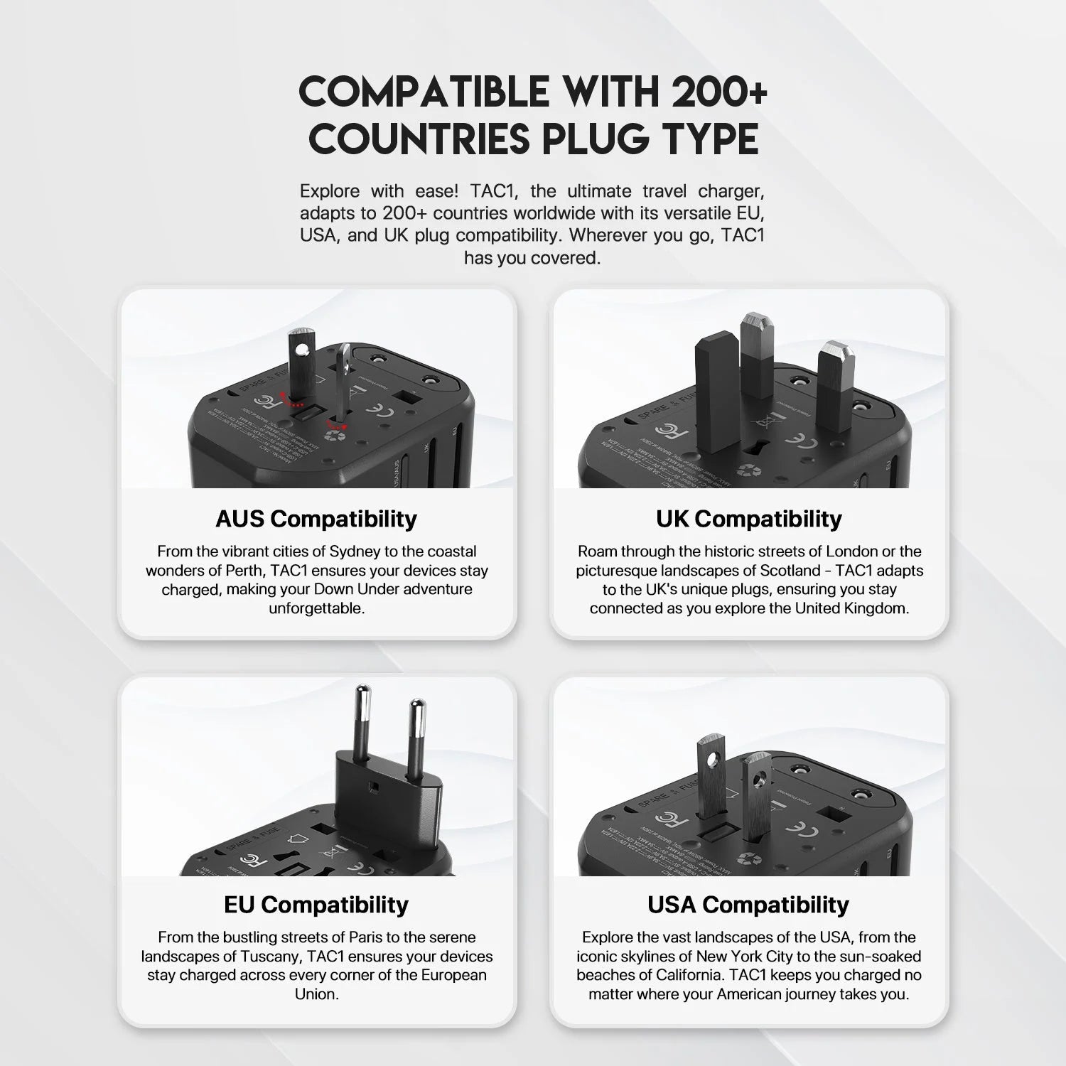 Fantech tac1 power cube travel multi adapter