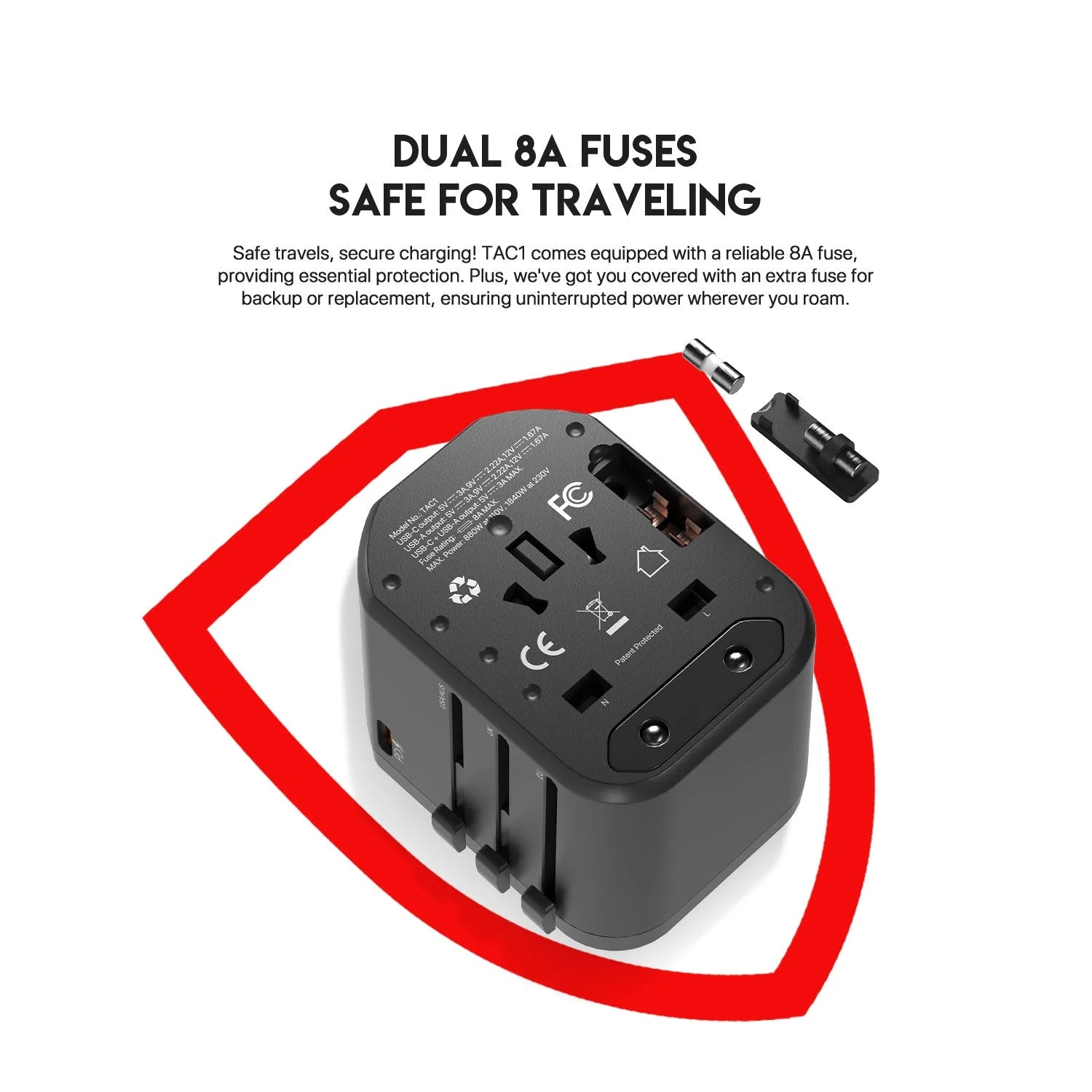 Fantech tac1 power cube travel multi adapter
