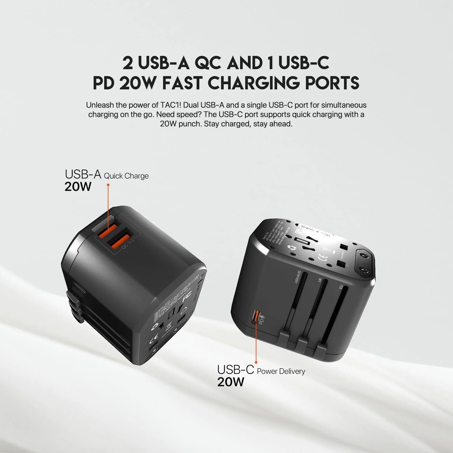 Fantech tac1 power cube travel multi adapter