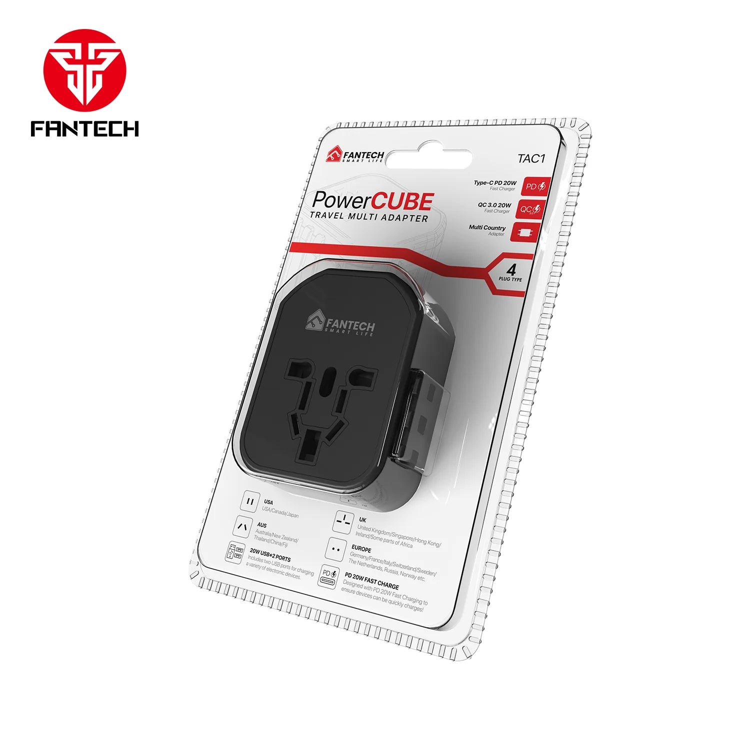 Fantech tac1 power cube travel multi adapter