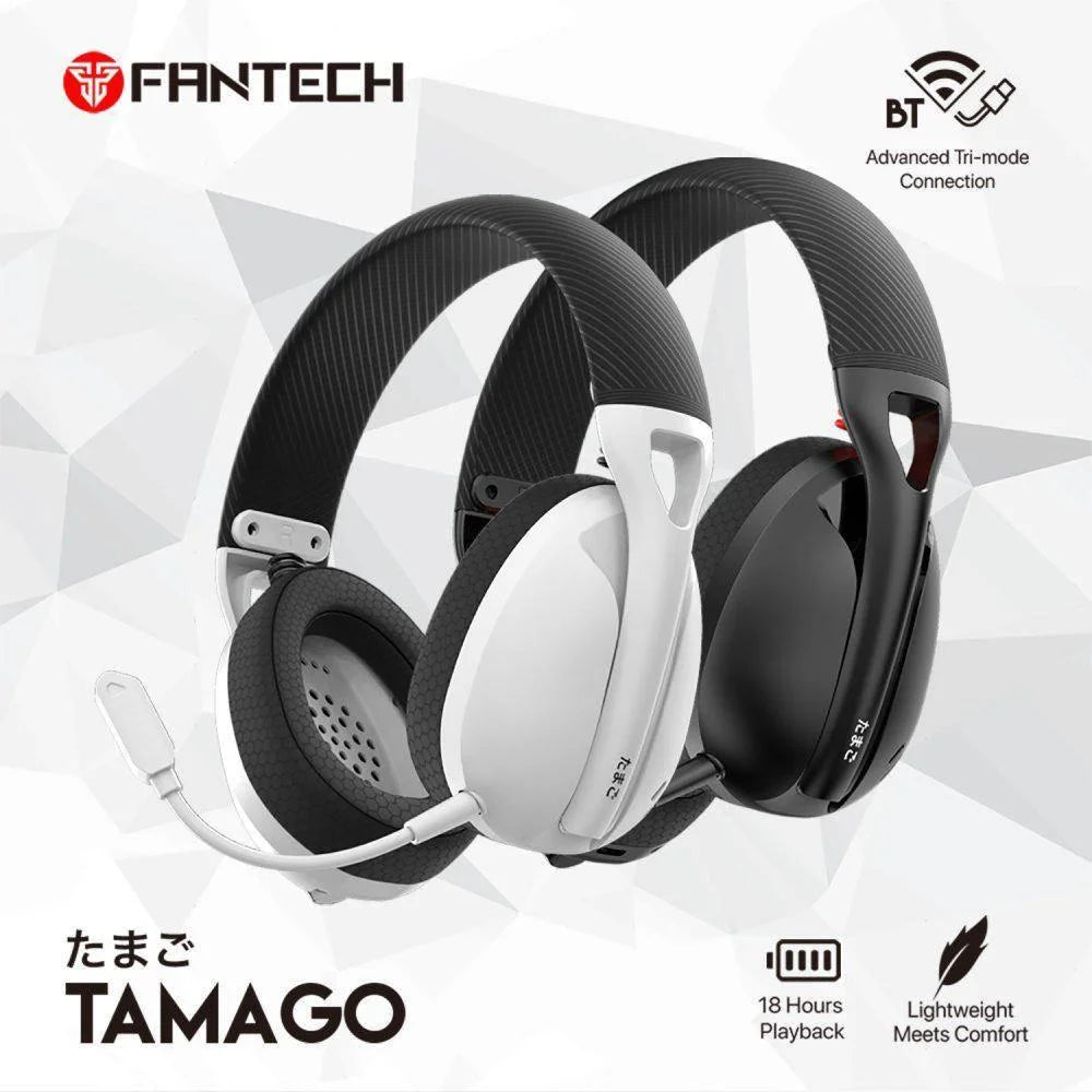 Fantech tamago whg01 lightweight wireless & wired & bluetooth headset – black - headsets