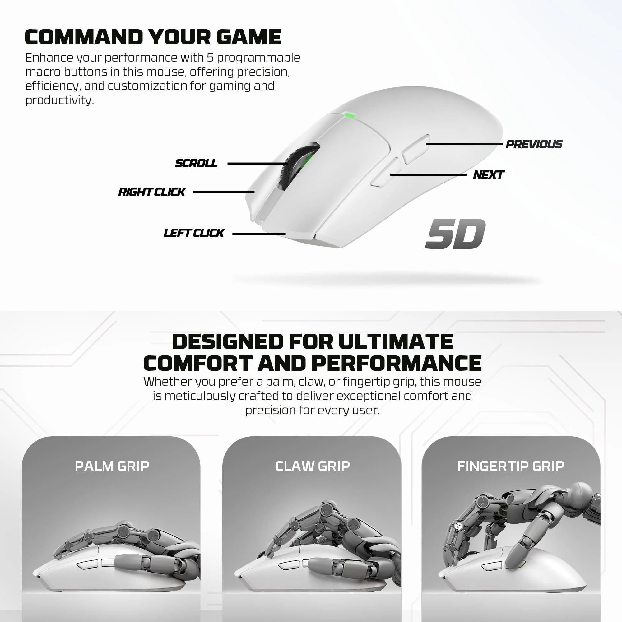 Fantech tantoe wg13e wireless mouse three-mode switching and magnetic black - mouse