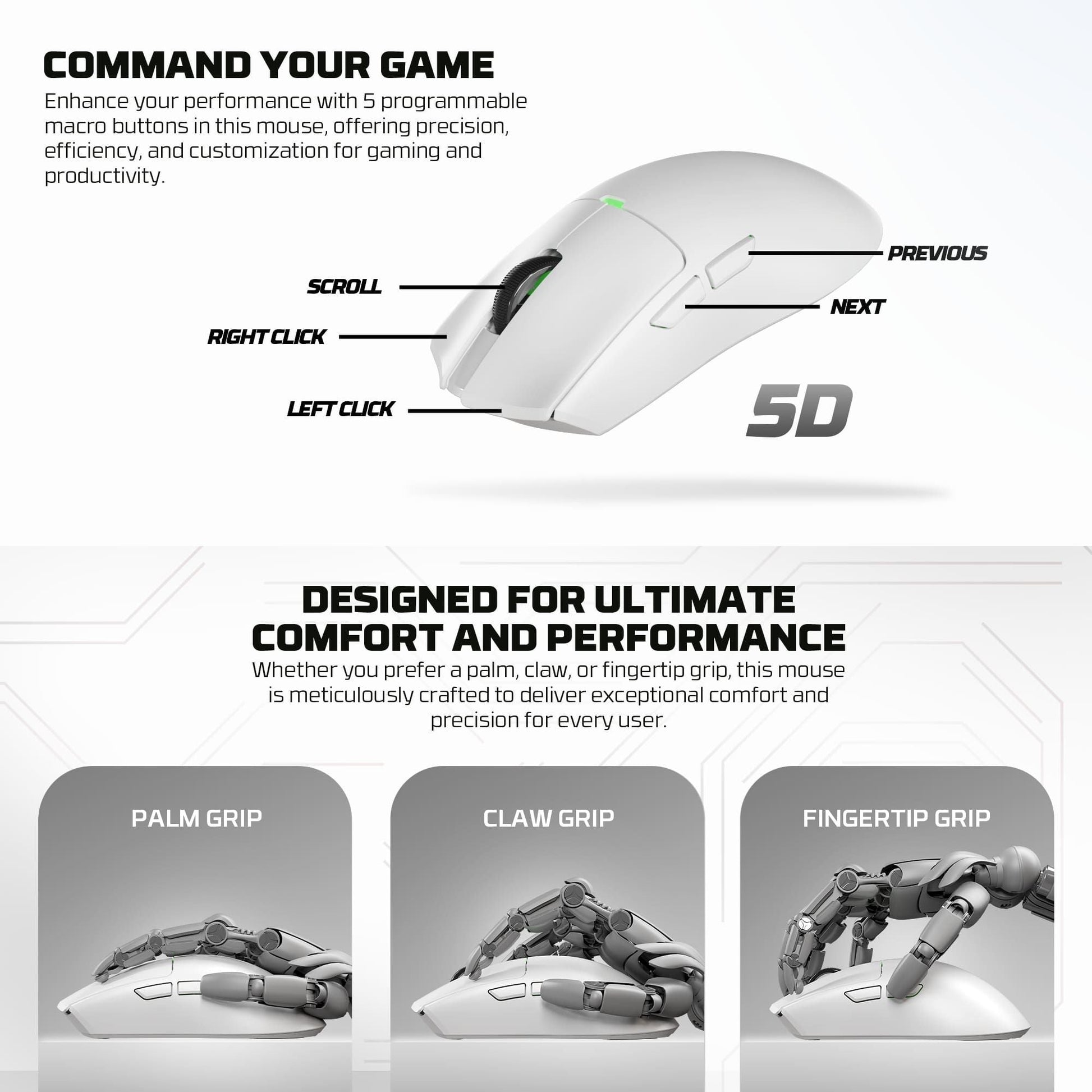 Fantech Tantoe Wg13e Wireless Mouse Three-mode Switching and Magnetic Pink