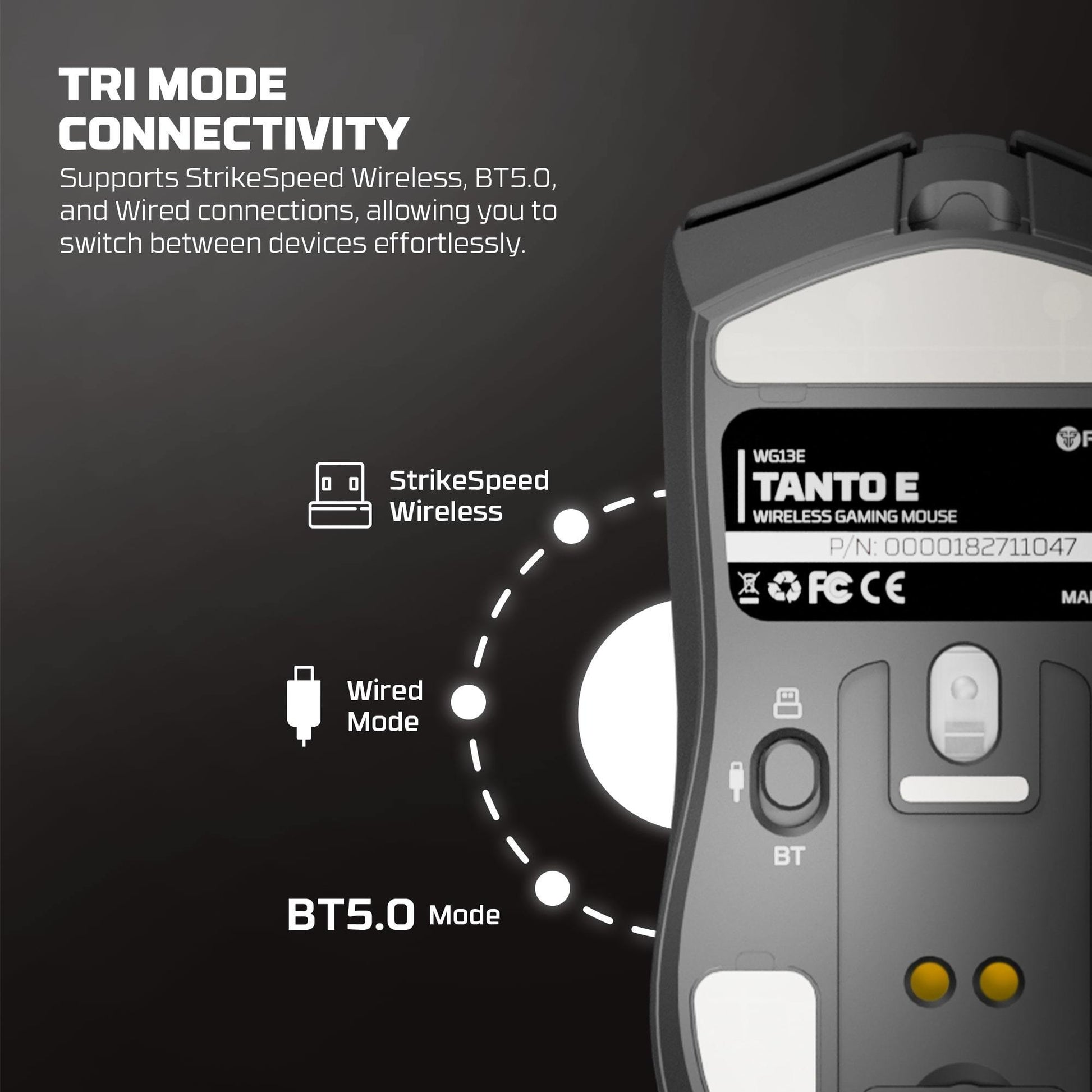 Fantech Tantoe Wg13e Wireless Mouse Three-mode Switching and Magnetic Pink