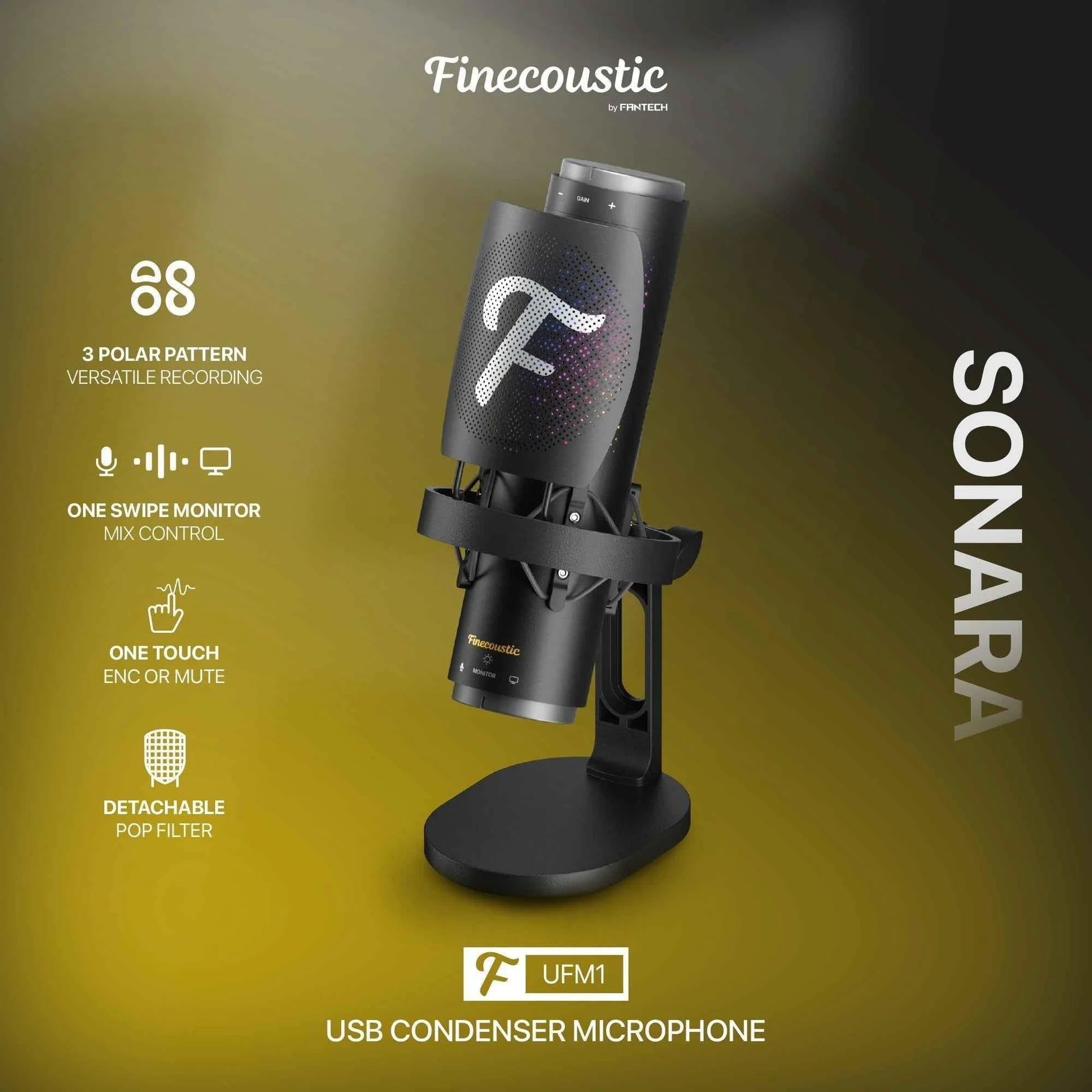 Fantech ufm1 finecoustic sonara condenser microphone - streaming