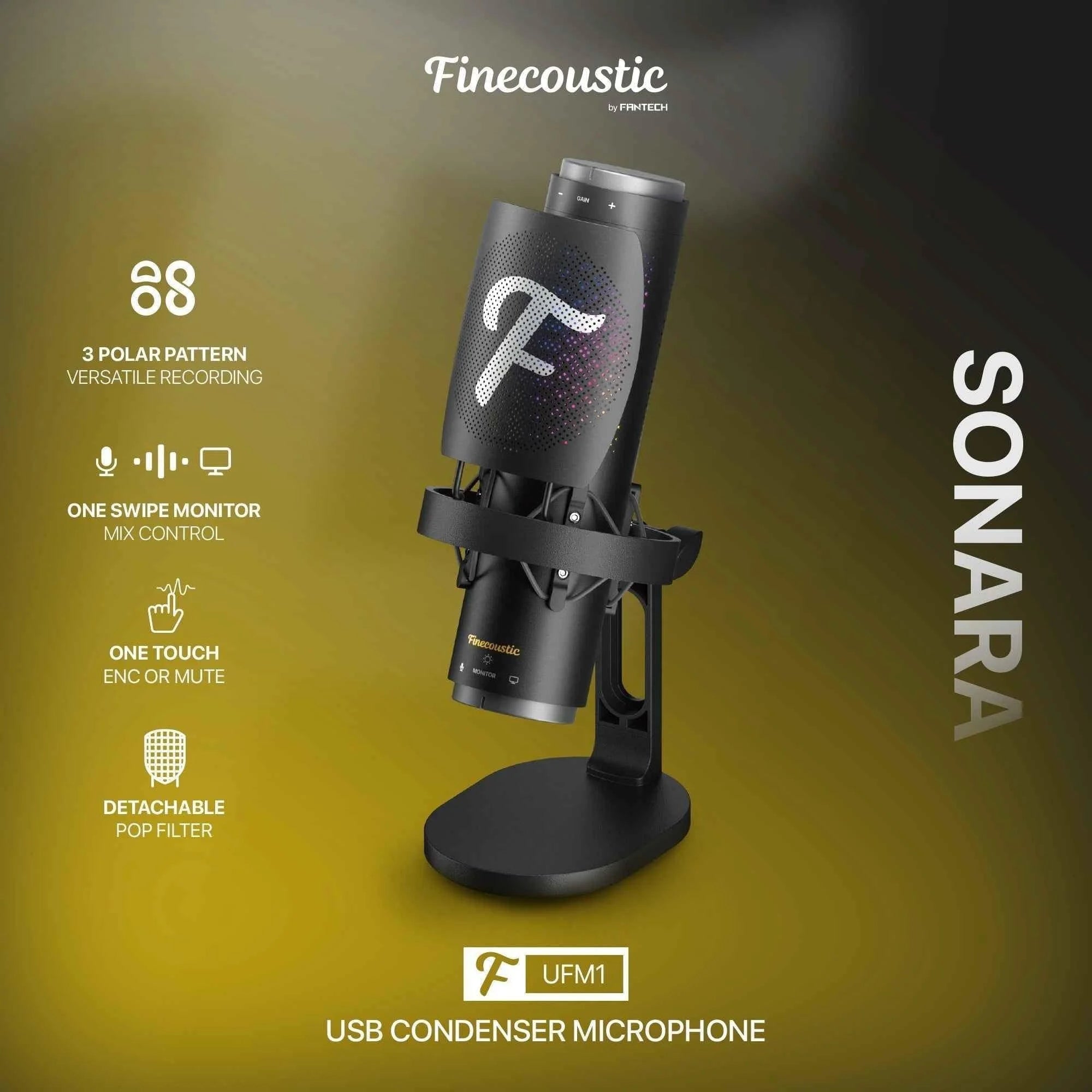 Fantech ufm1 finecoustic sonara condenser microphone - streaming