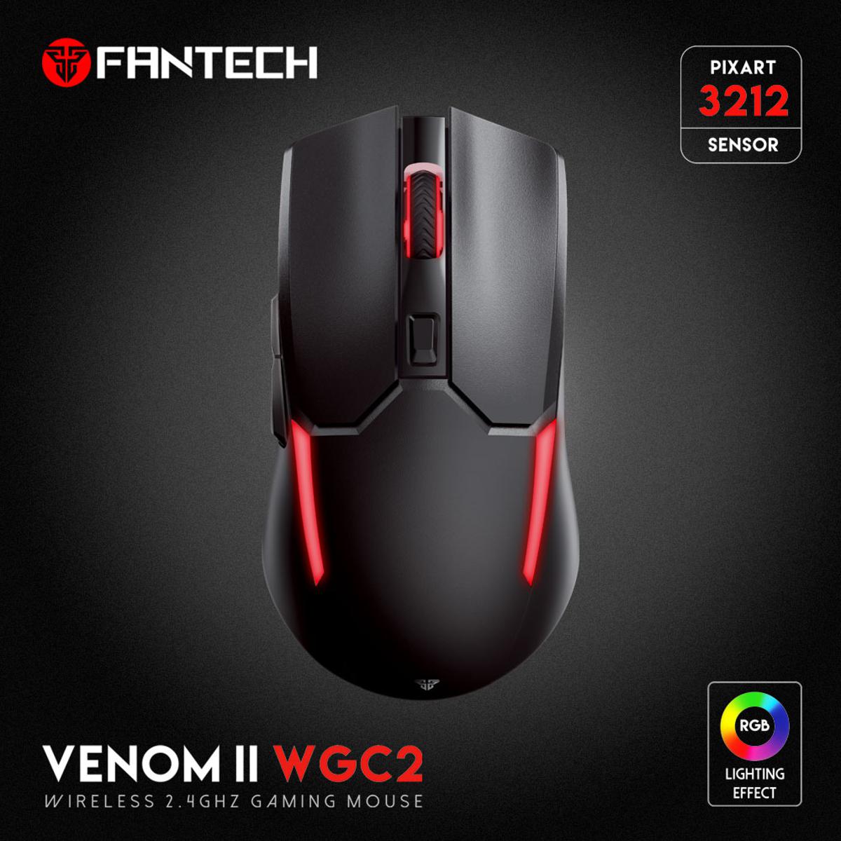 Fantech Venom Ii Wgc2 Wireless Pro-gaming Mouse - Black - Gameonjo