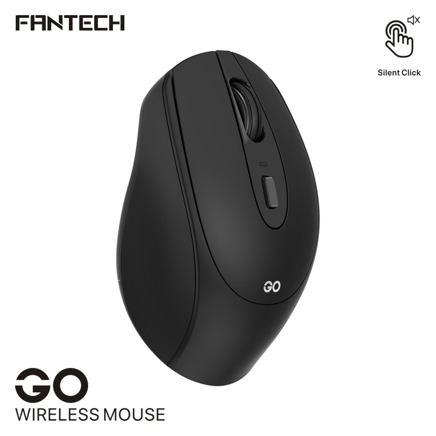 Fantech w191 silent click wireless mouse for ultimate productivity - black - mouse