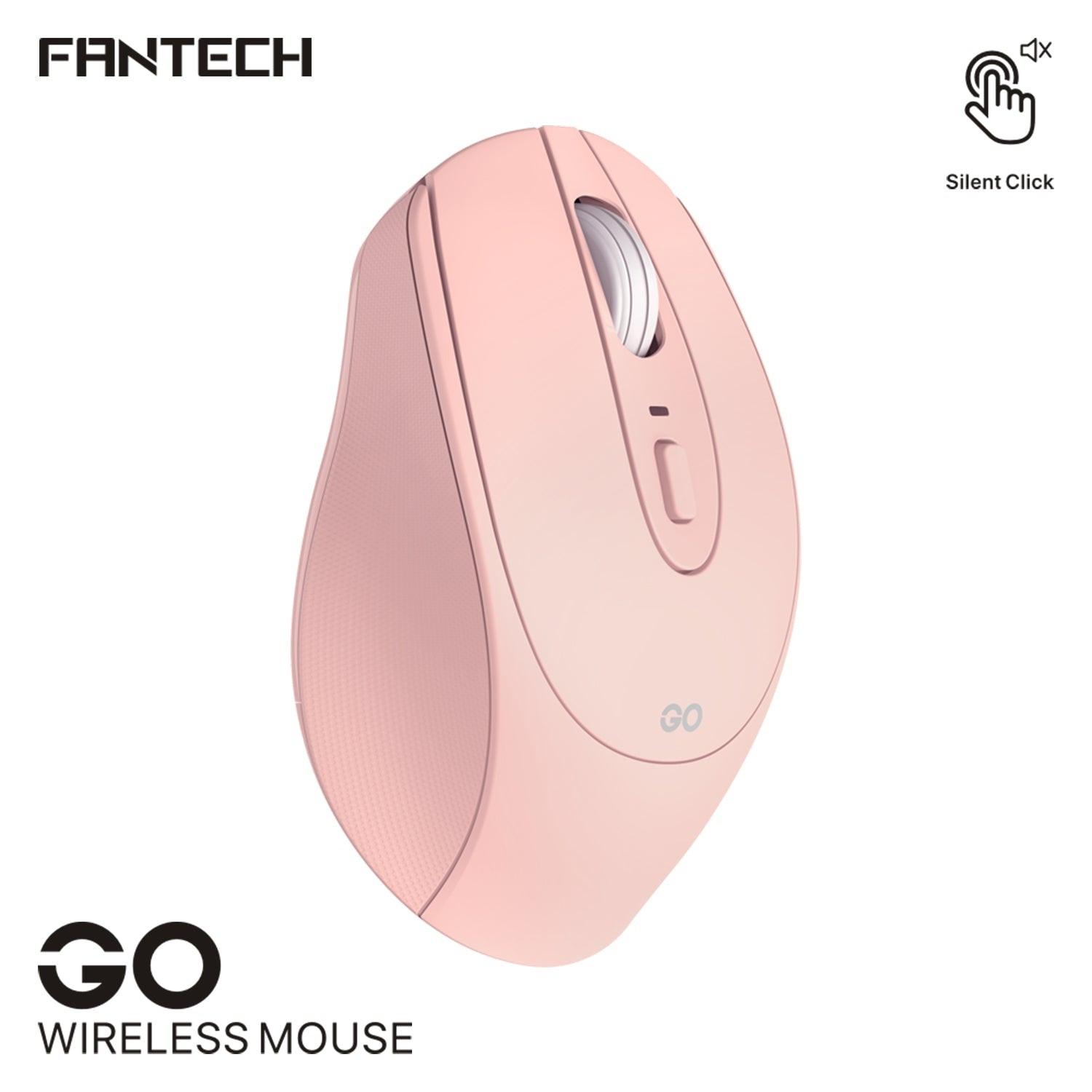 Fantech w191 silent click wireless mouse for ultimate productivity - pink - mouse