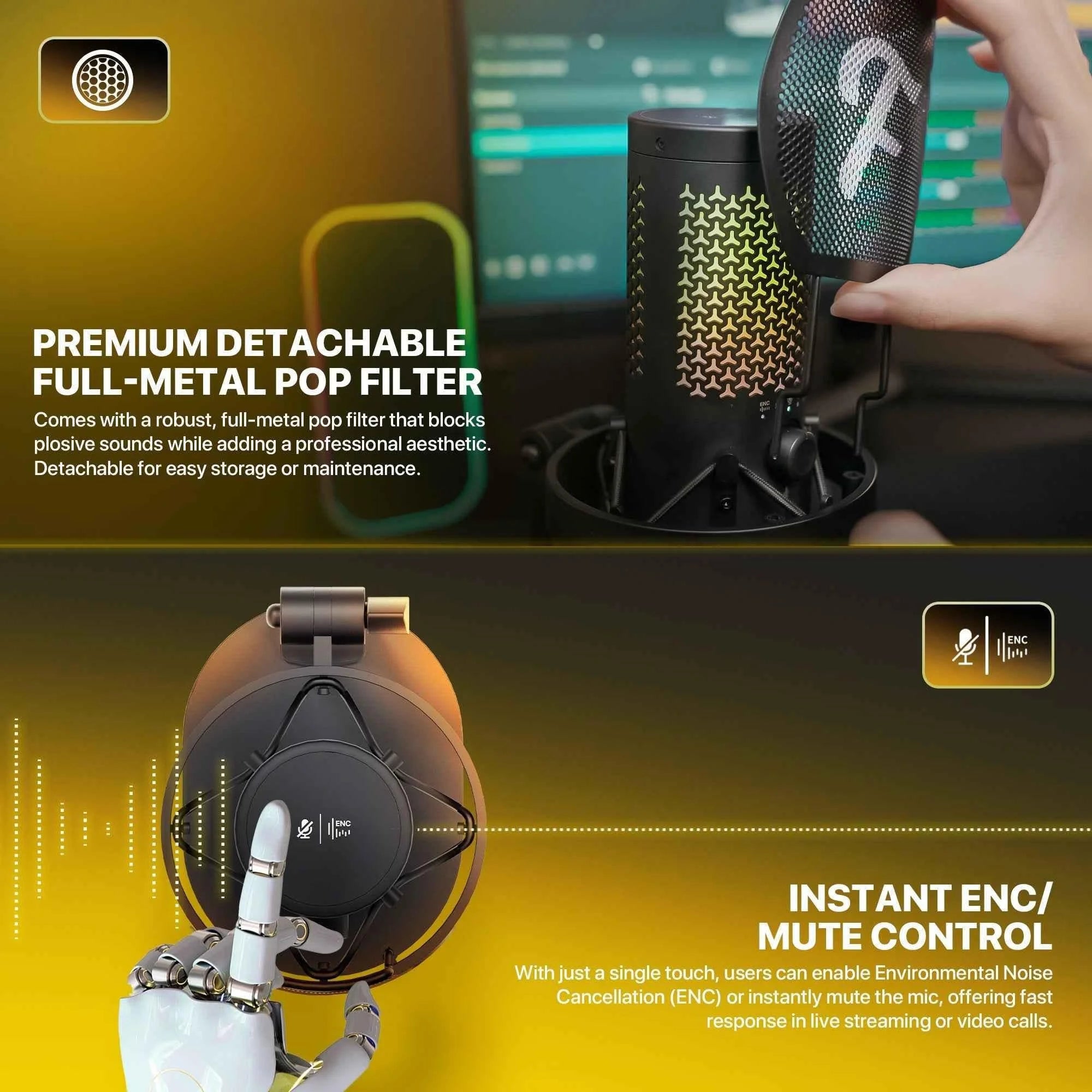 Fantech wfm1 finecoustic resono condenser wireless microphone - streaming