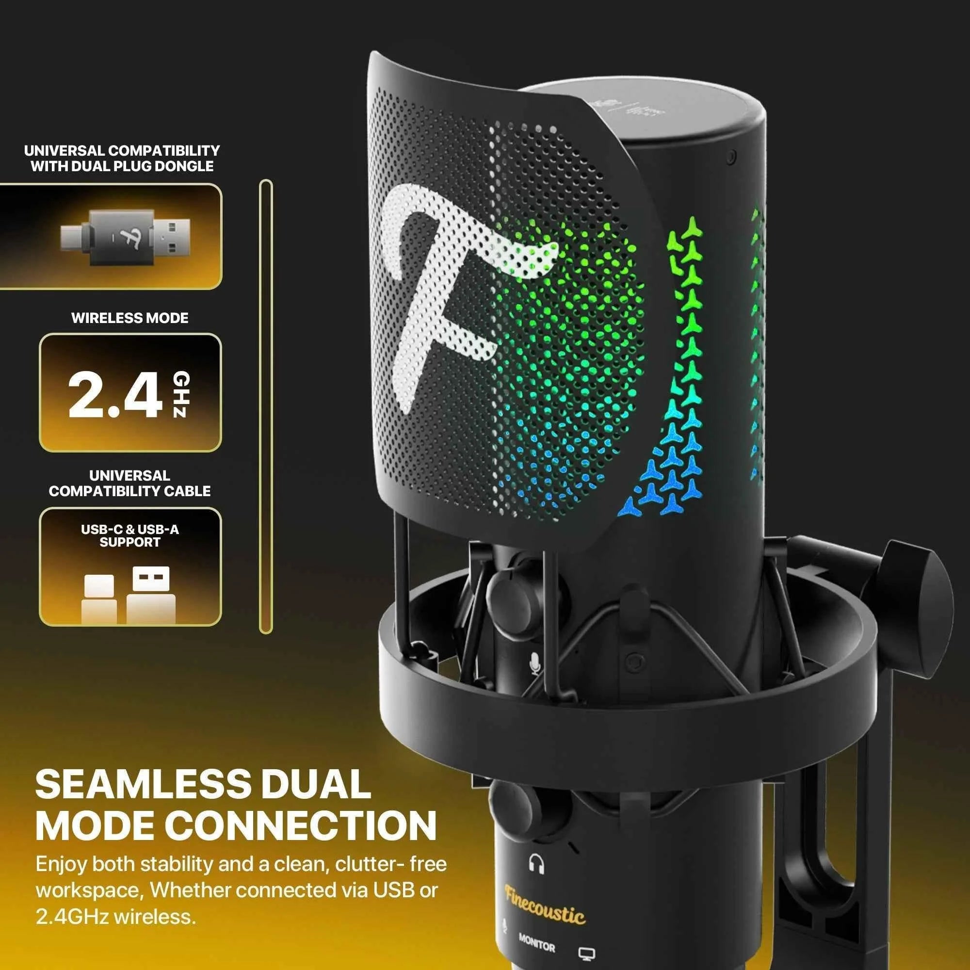Fantech wfm1 finecoustic resono condenser wireless microphone - streaming