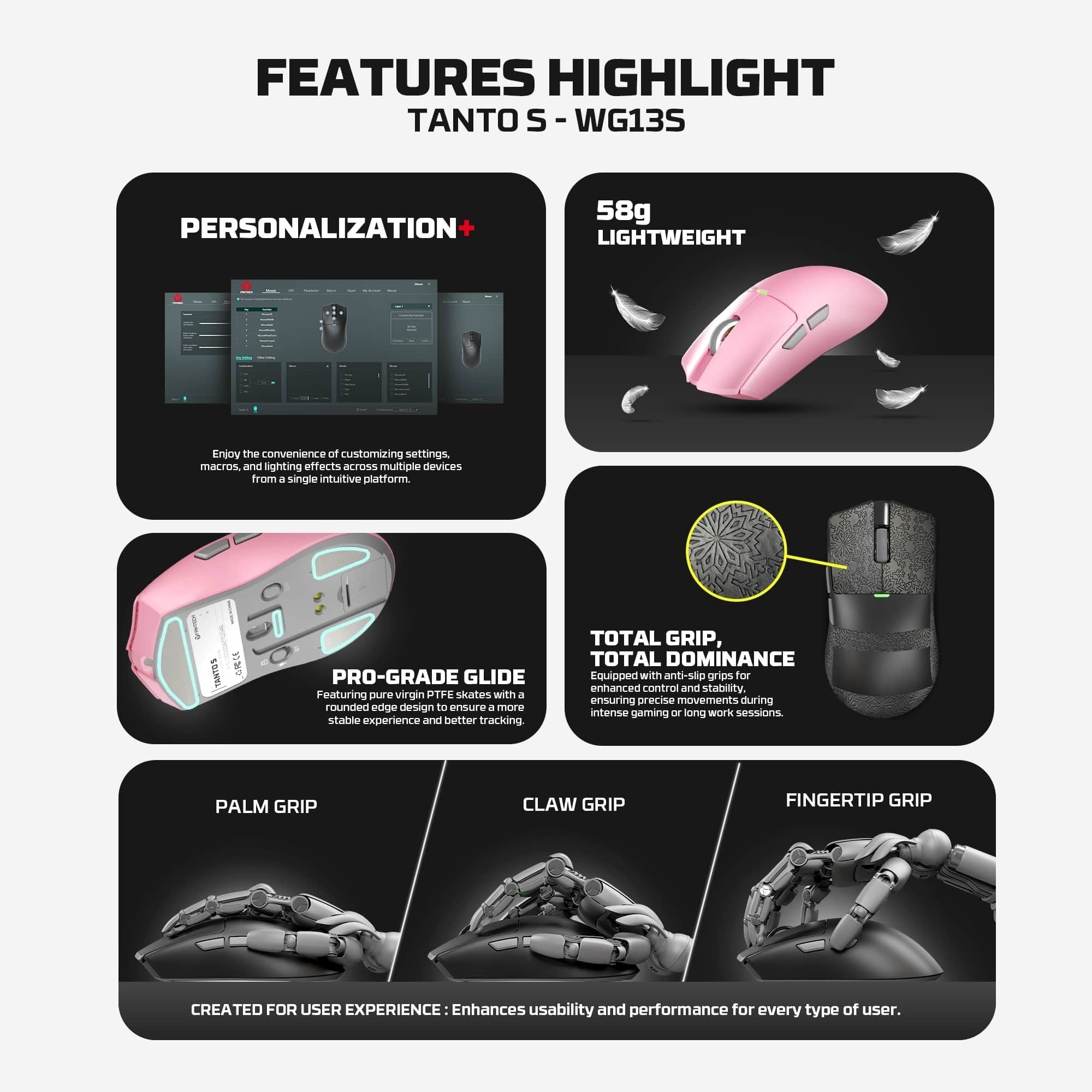 Fantech Wg13s Tanto s Wireless Gaming Mouse 8k