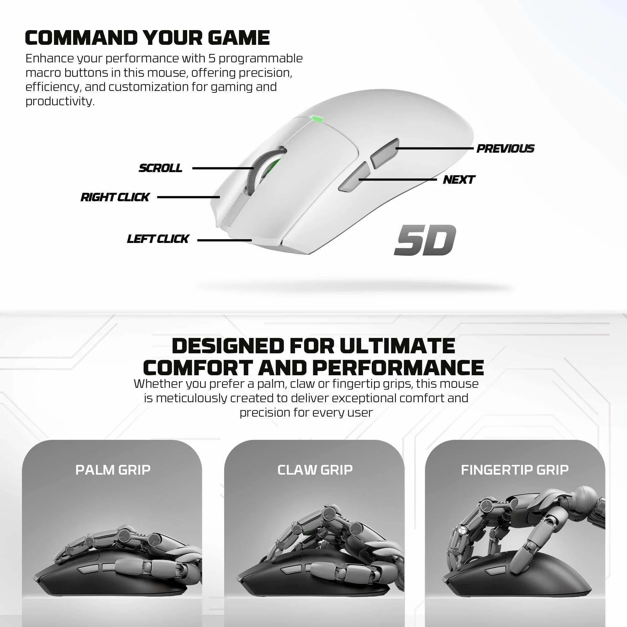 Fantech wg13s tanto s wireless gaming mouse 8k - mousepad
