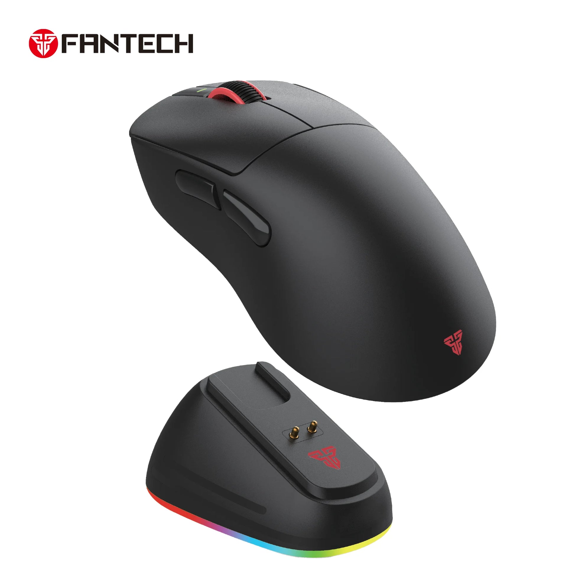 Fantech wg14p lightweight wireless gaming mouse paw3950 sensor 8khz polling mice with rgb charging dock for fps gamers