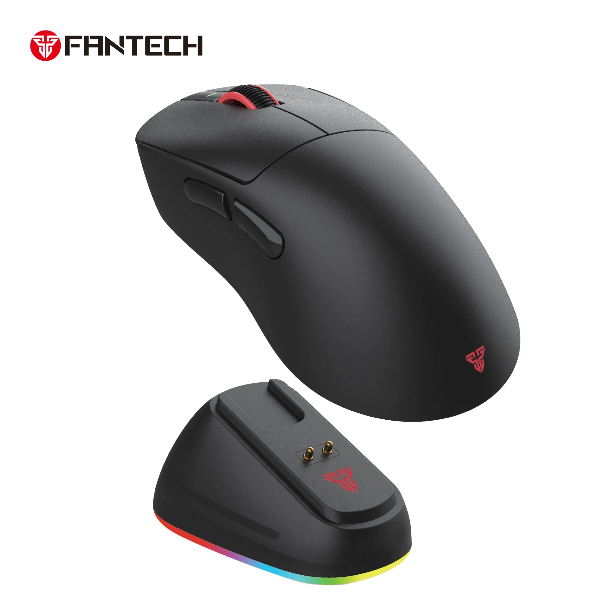 Fantech wg14p lightweight wireless gaming mouse paw3950 sensor 8khz polling mice with rgb charging dock for fps gamers