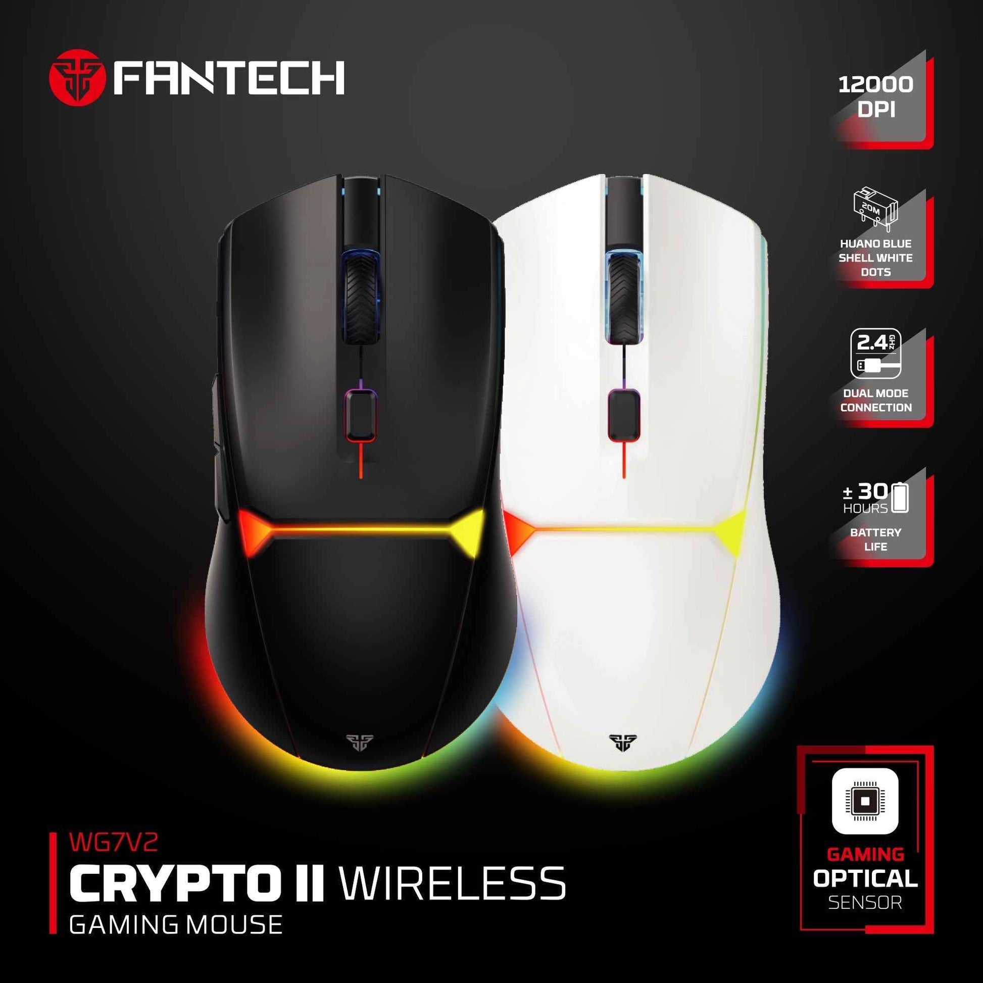 Fantech Wg7v2 Crypto Ii Wireless Gaming Mouse Black