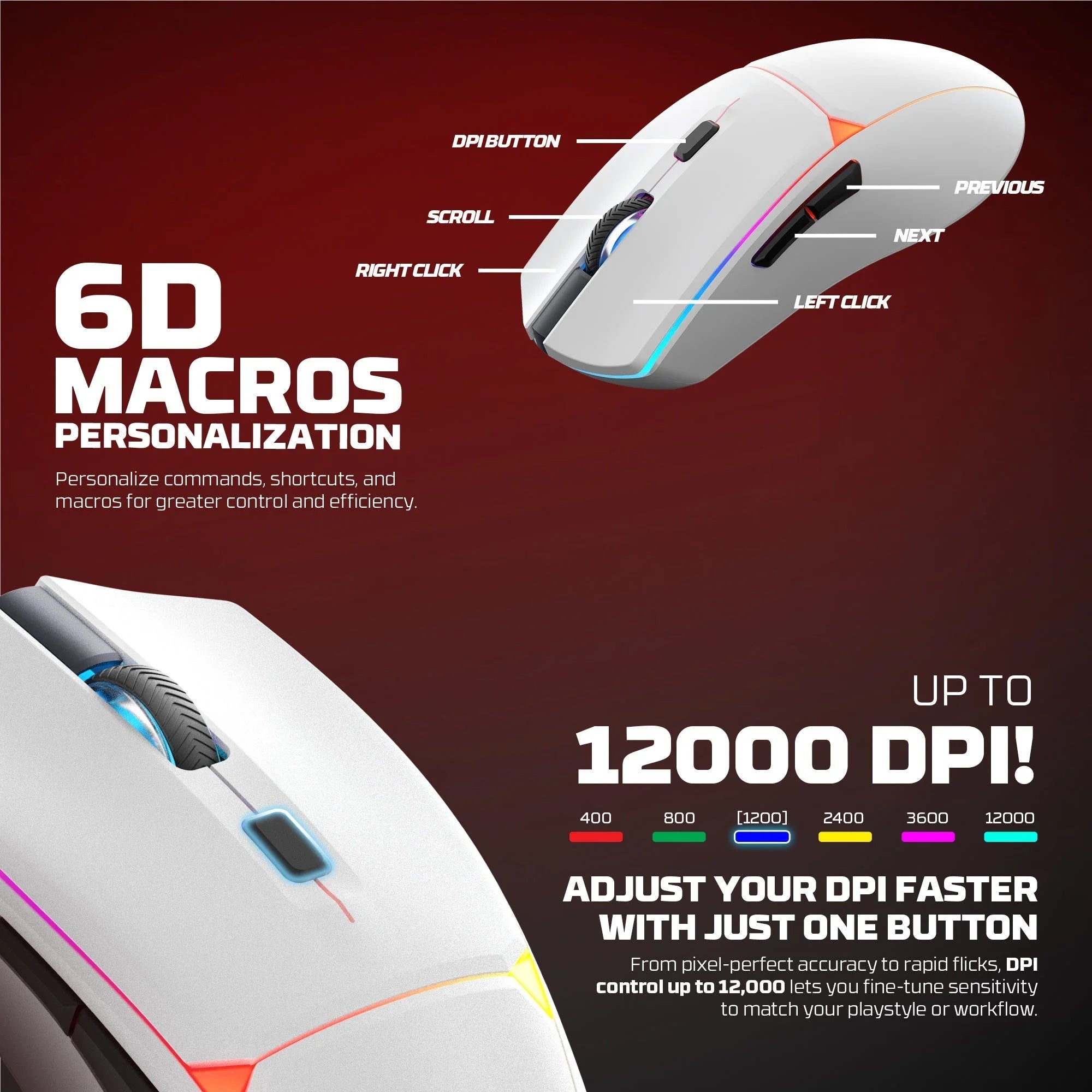 Fantech wg7v2rd crypto ii wireless gaming mouse black