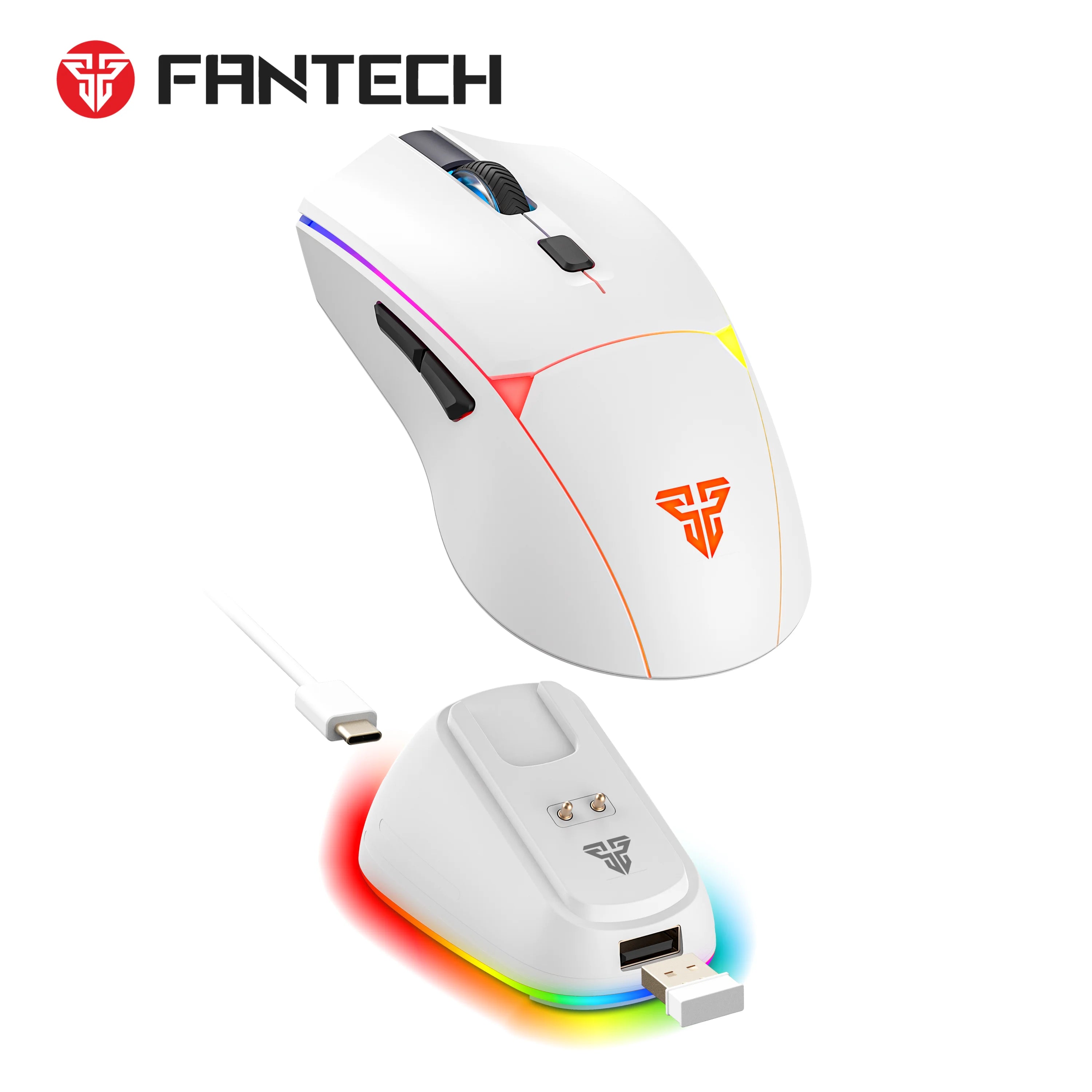 Fantech wg7v2rd crypto ii wireless gaming mouse white