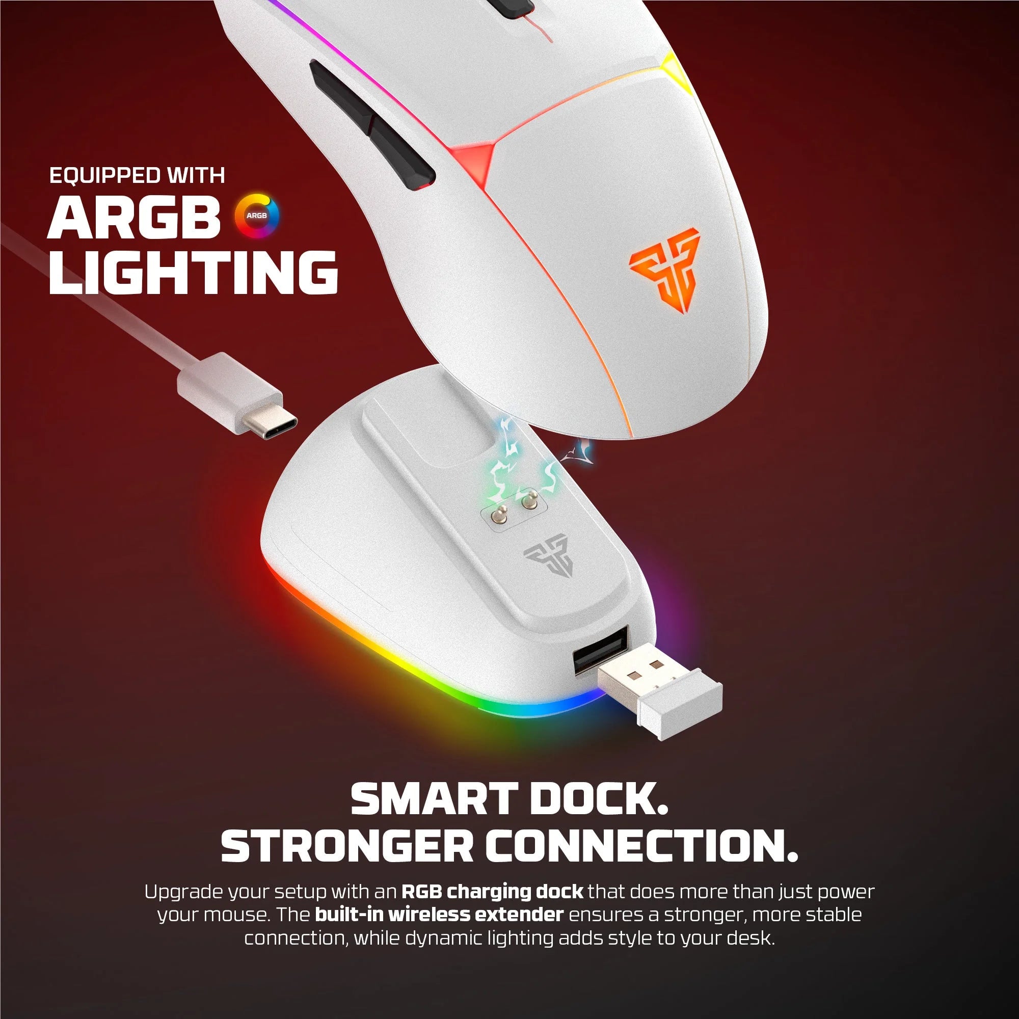 Fantech wg7v2rd crypto ii wireless gaming mouse white