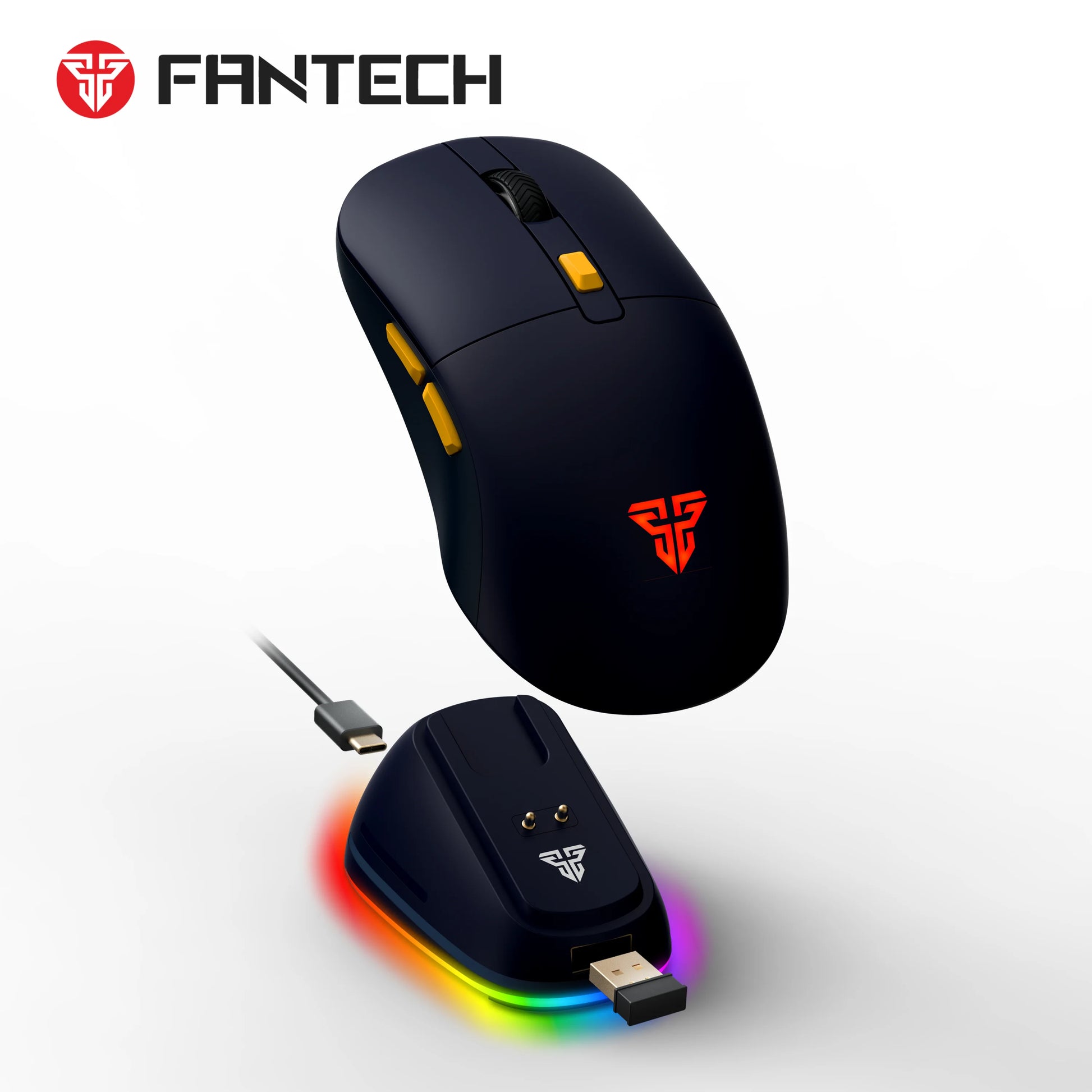 Fantech wg9rd wireless gaming mouse with charging magnetic base three mode 12000dpi customized e-sports gamer mouse