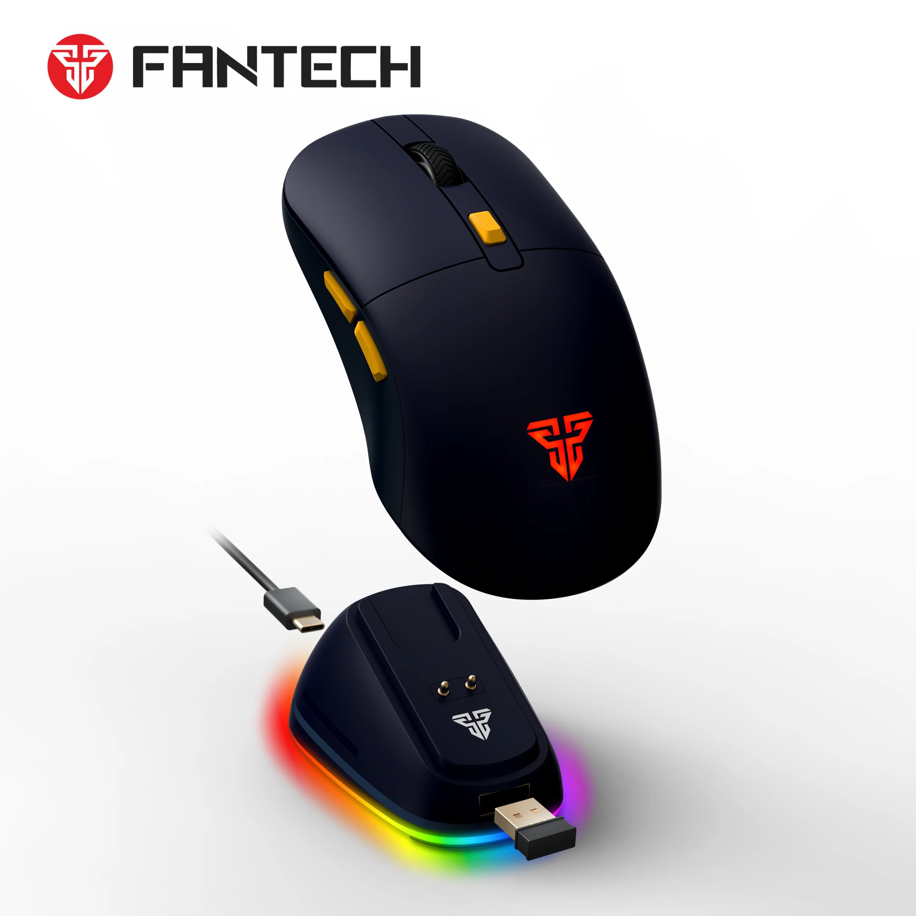 Fantech wg9rd wireless gaming mouse with charging magnetic base three mode 12000dpi customized e-sports gamer mouse