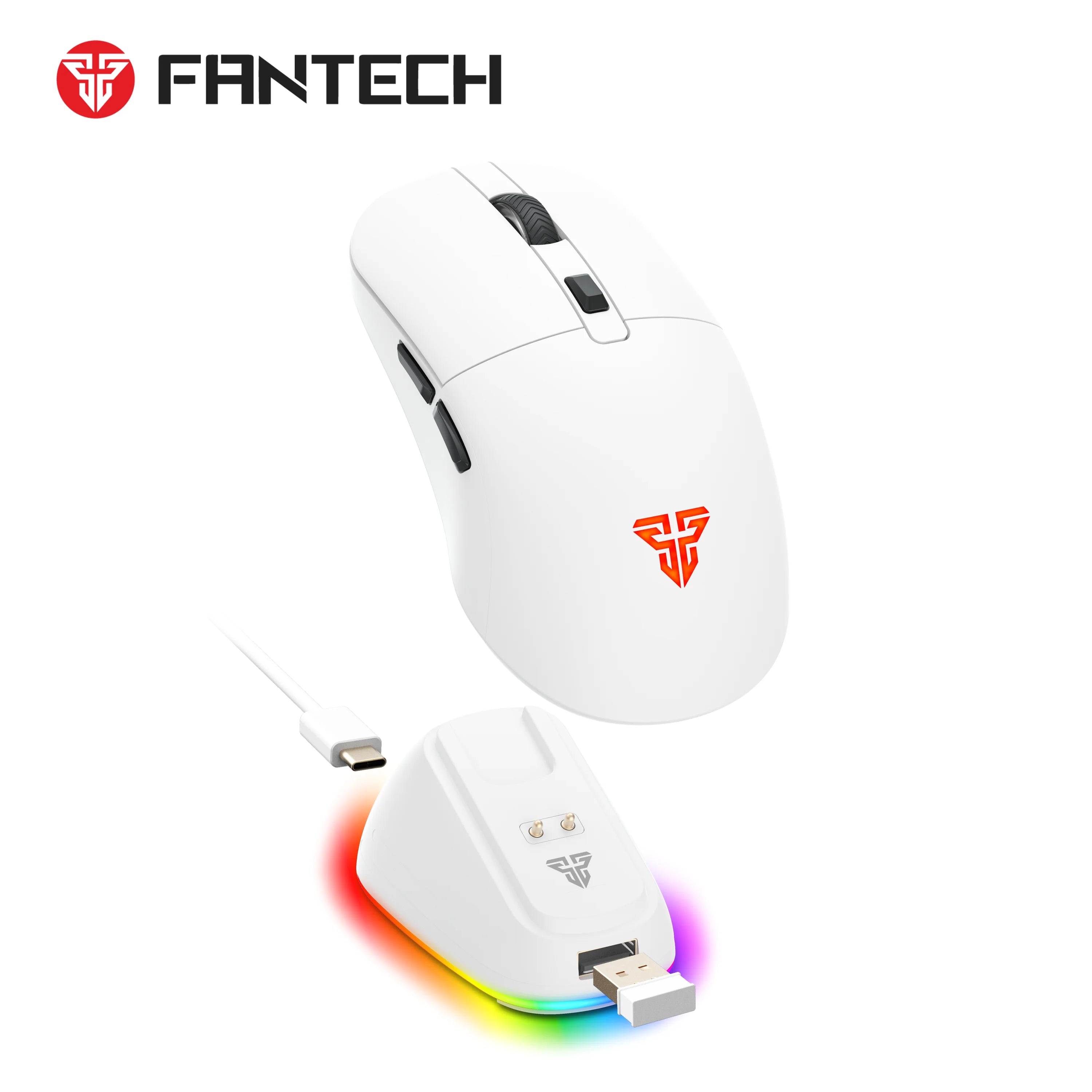 Fantech wg9rd wireless gaming mouse with charging magnetic base three mode 12000dpi customized e-sports gamer mouse