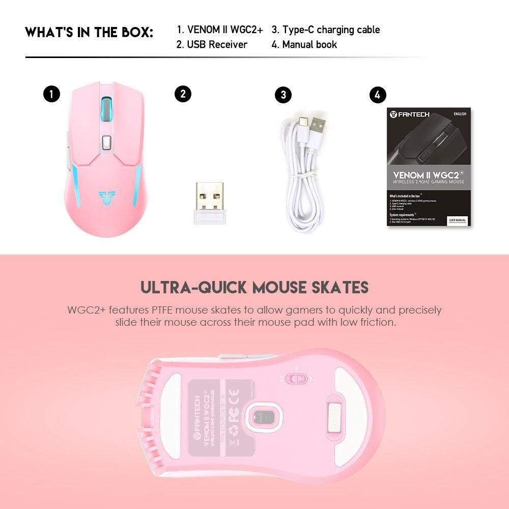 Fantech Wgc2+ Venom Ii Sakura Wireless Mouse - Gameonjo