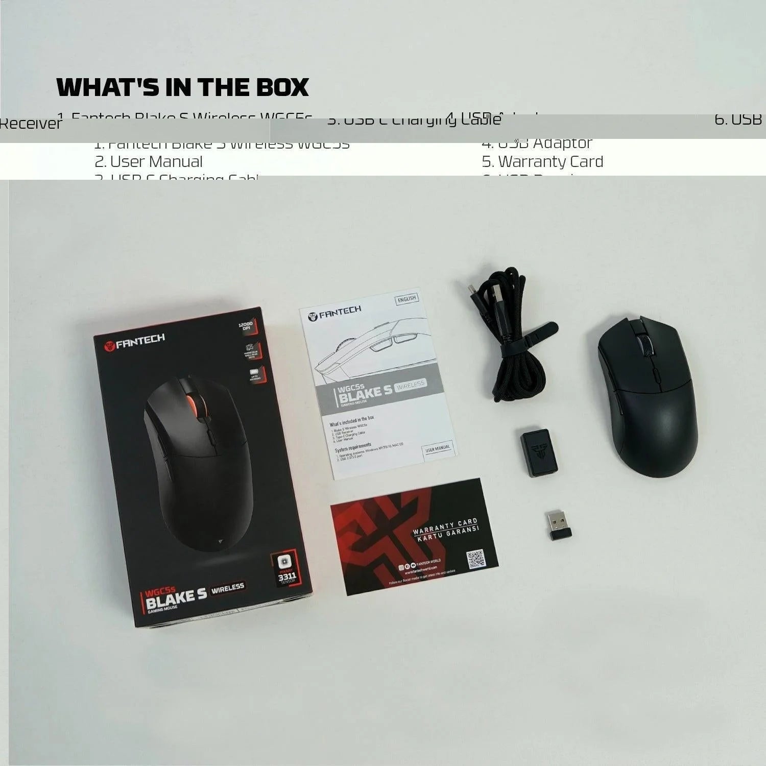 Fantech wgc5s blake s dual mode wireless gaming mouse - black - mouse