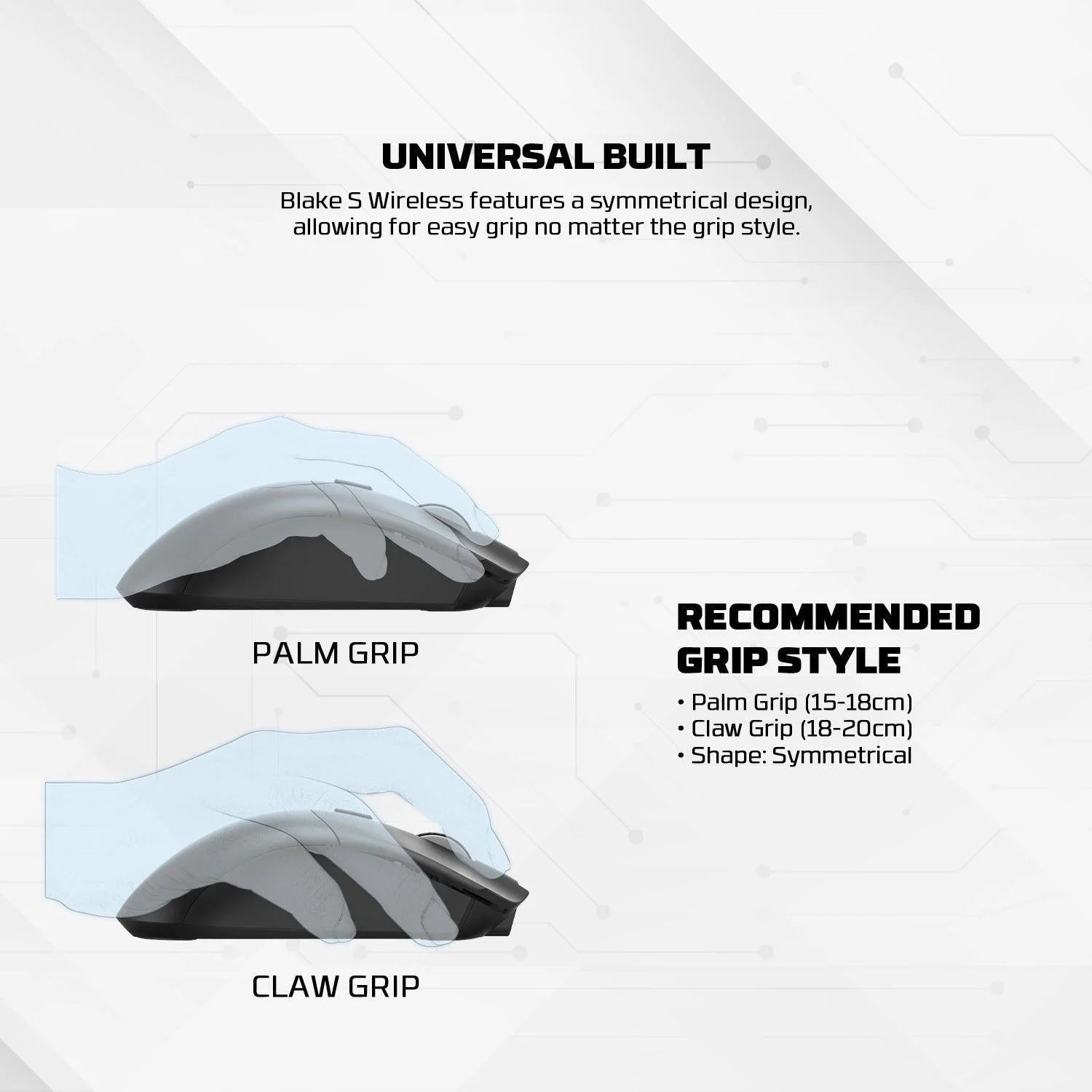 Fantech wgc5s blake s dual mode wireless gaming mouse - black - mouse