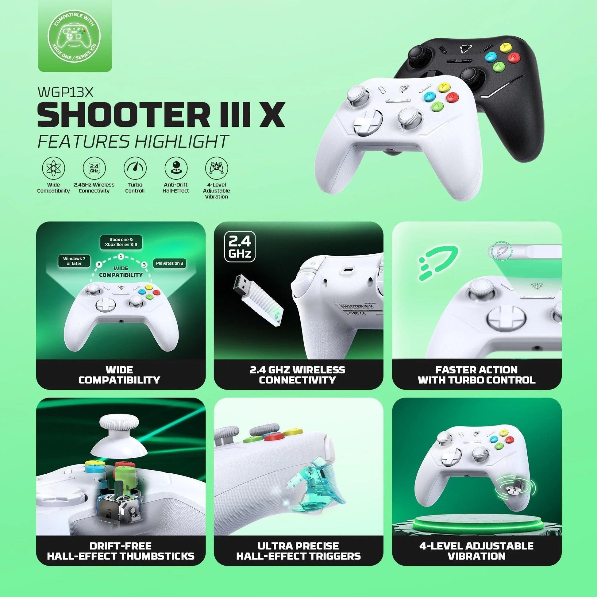 Fantech wgp13x shooter iii x wireless gaming controller black - console | controller
