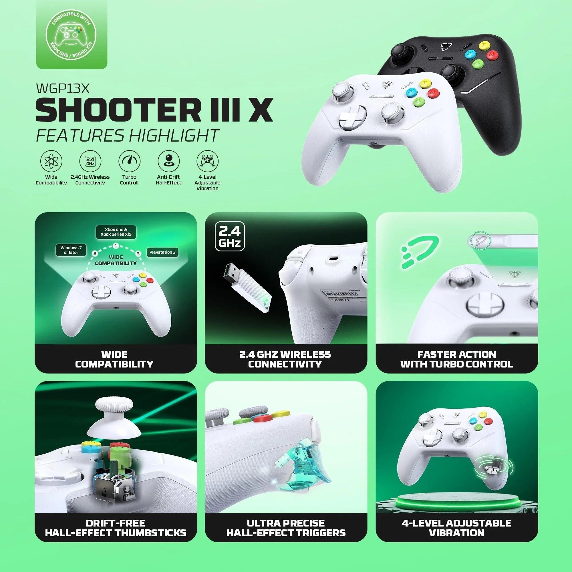 Fantech wgp13x shooter iii x wireless gaming controller black - console | controller