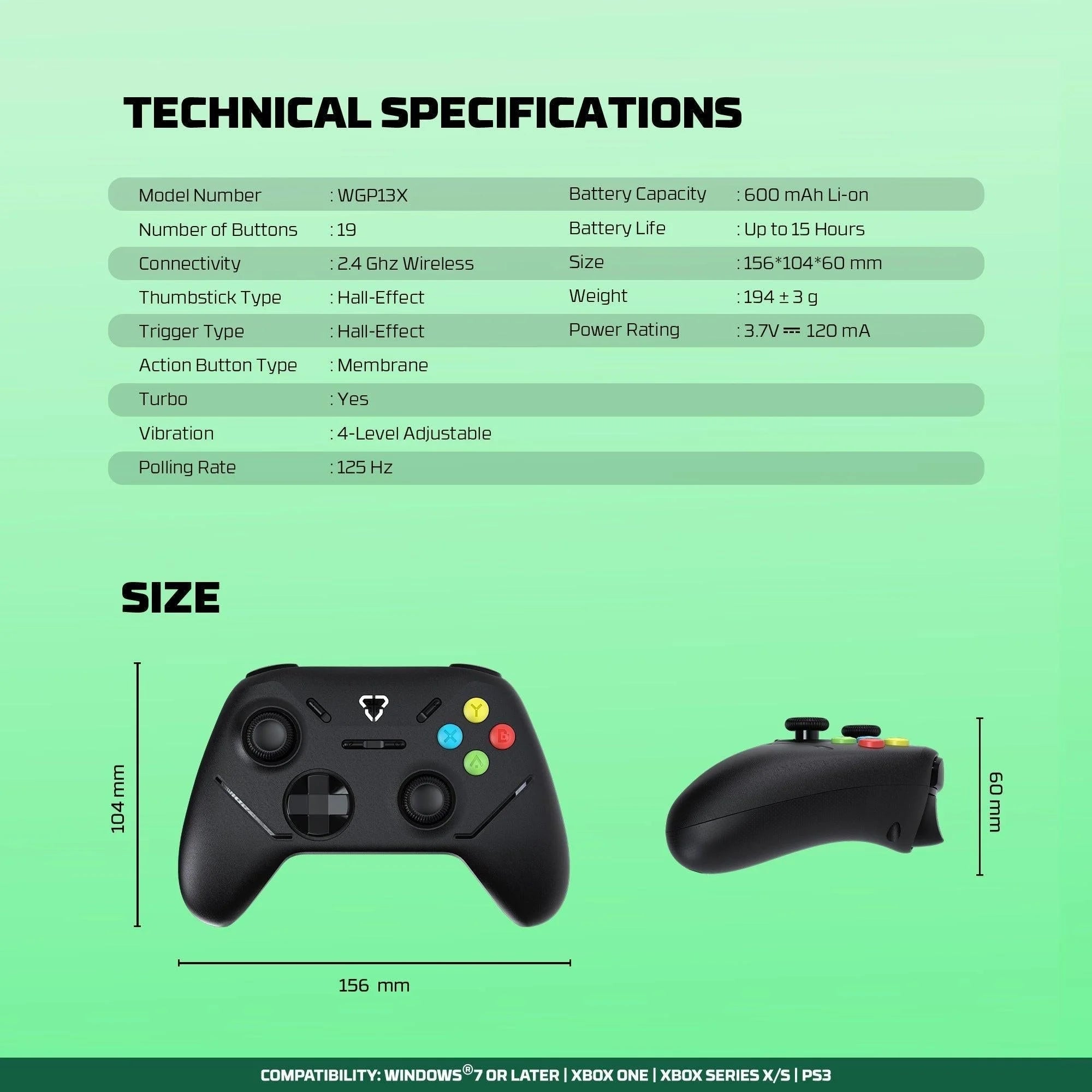 Fantech wgp13x shooter iii x wireless gaming controller black - console | controller