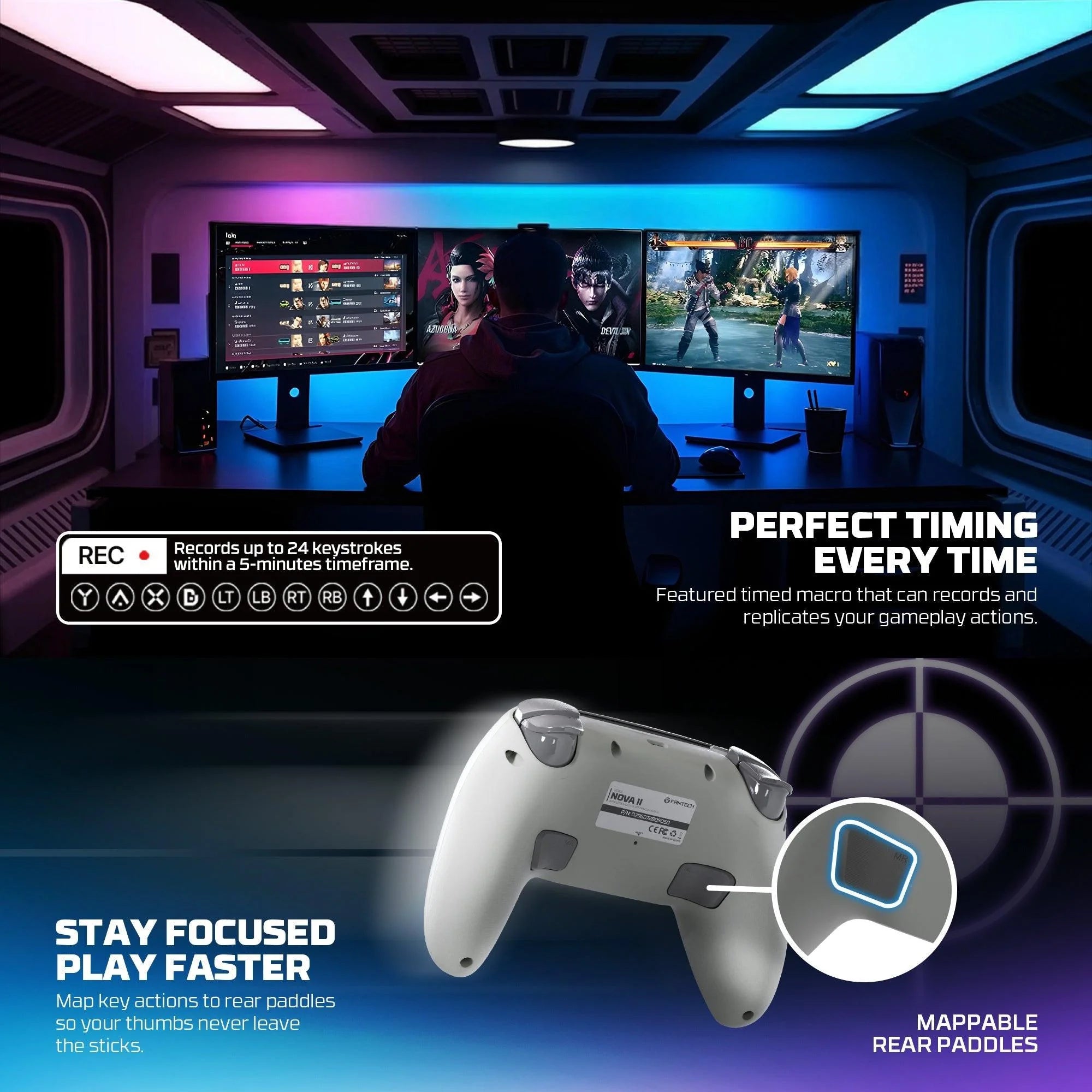 Fantech wgp16 nova ii wireless gamepad - black - console | controller
