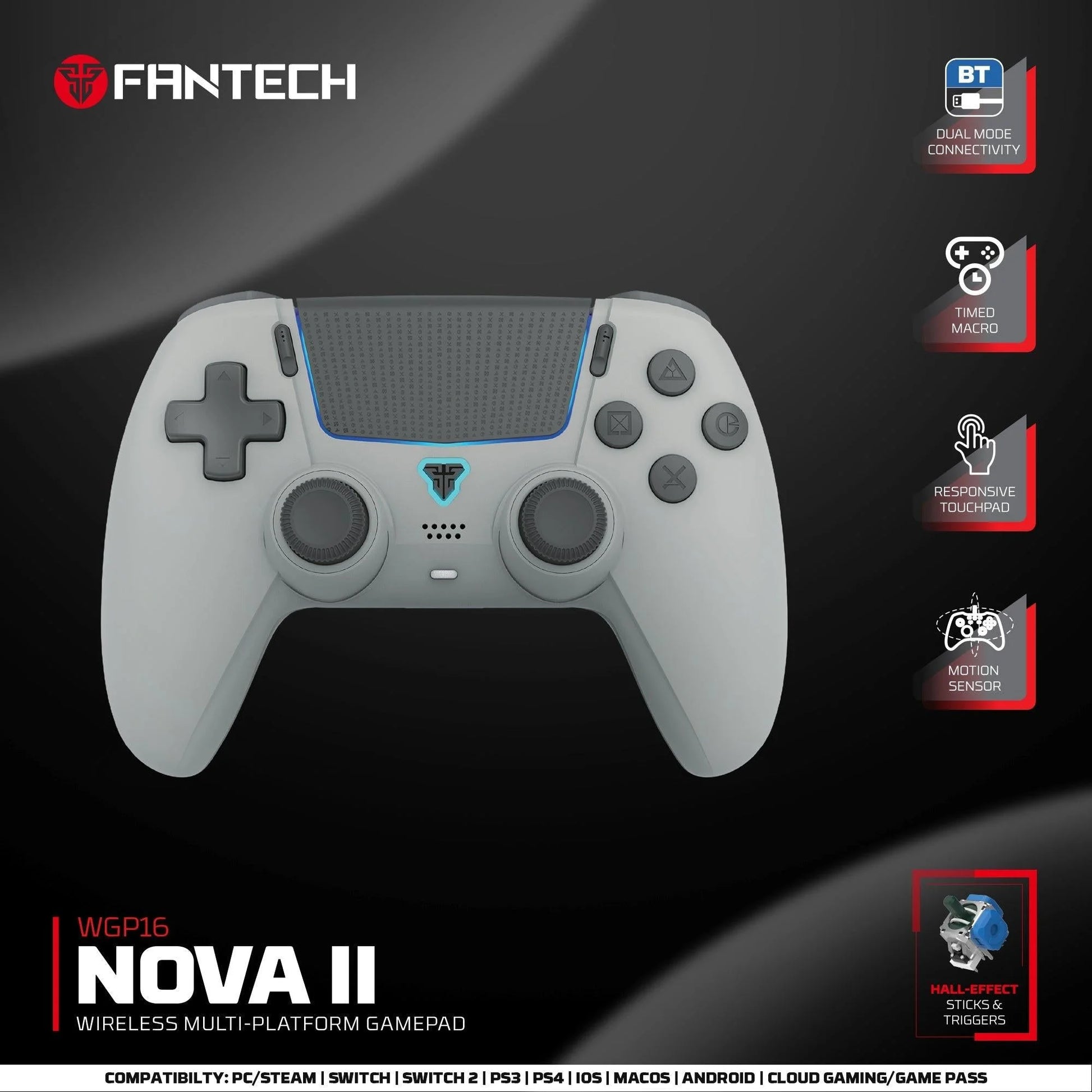 Fantech wgp16 nova ii wireless gamepad - black - console | controller