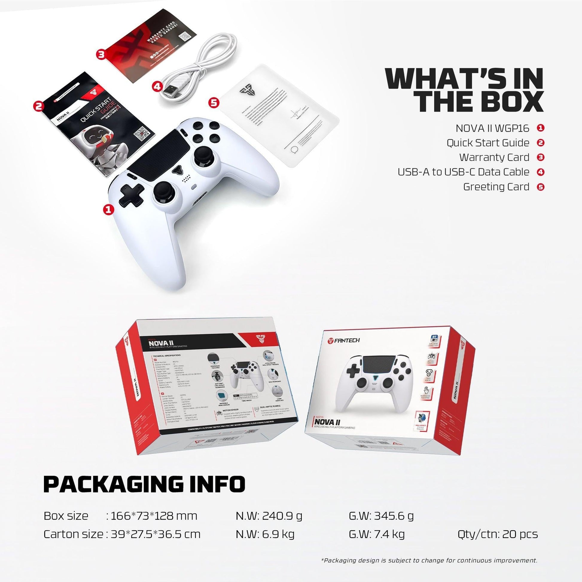 FANTECH WGP16 NOVA II Wireless GAMEPAD - White.